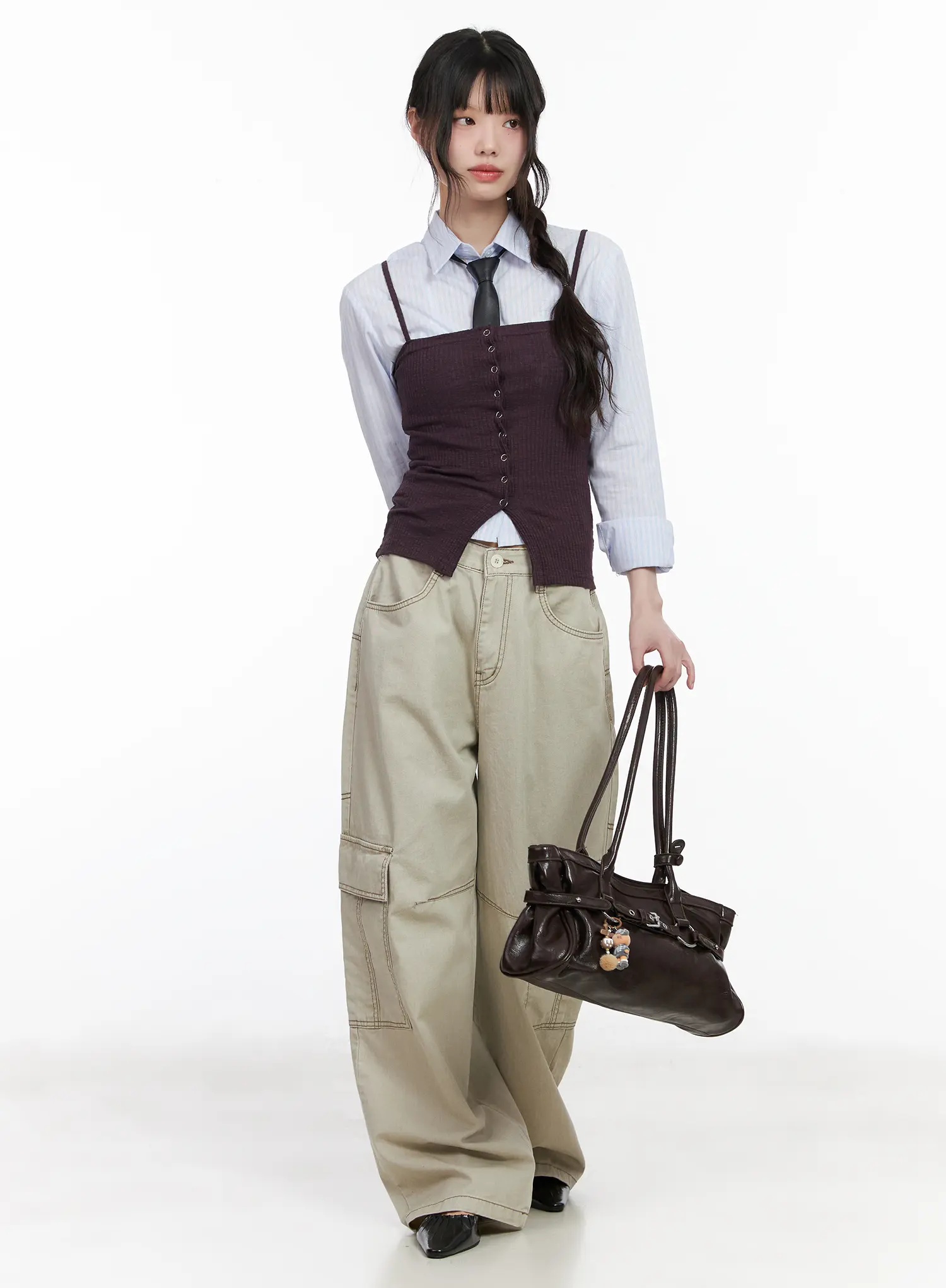 Stitched Cargo Wide-Leg Pants CM526 - Image 9