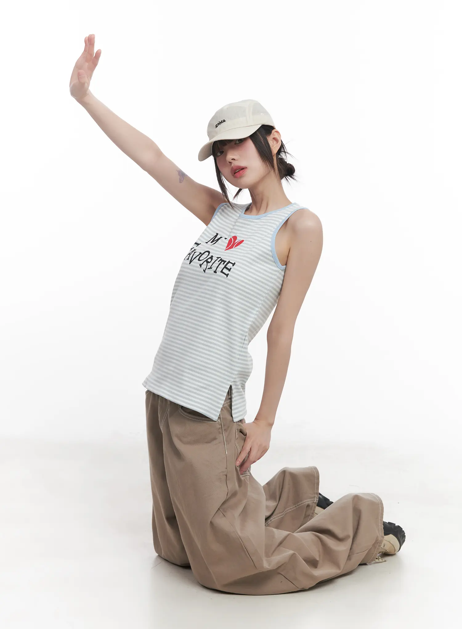 Stitched Wide-Fit Pants CU518 - Image 8