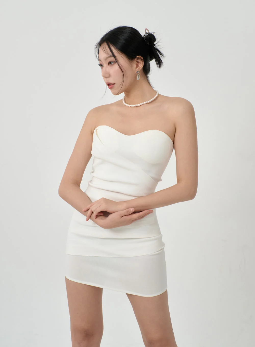 Strapless Wrapped Mini Dress ID23 - Image 11