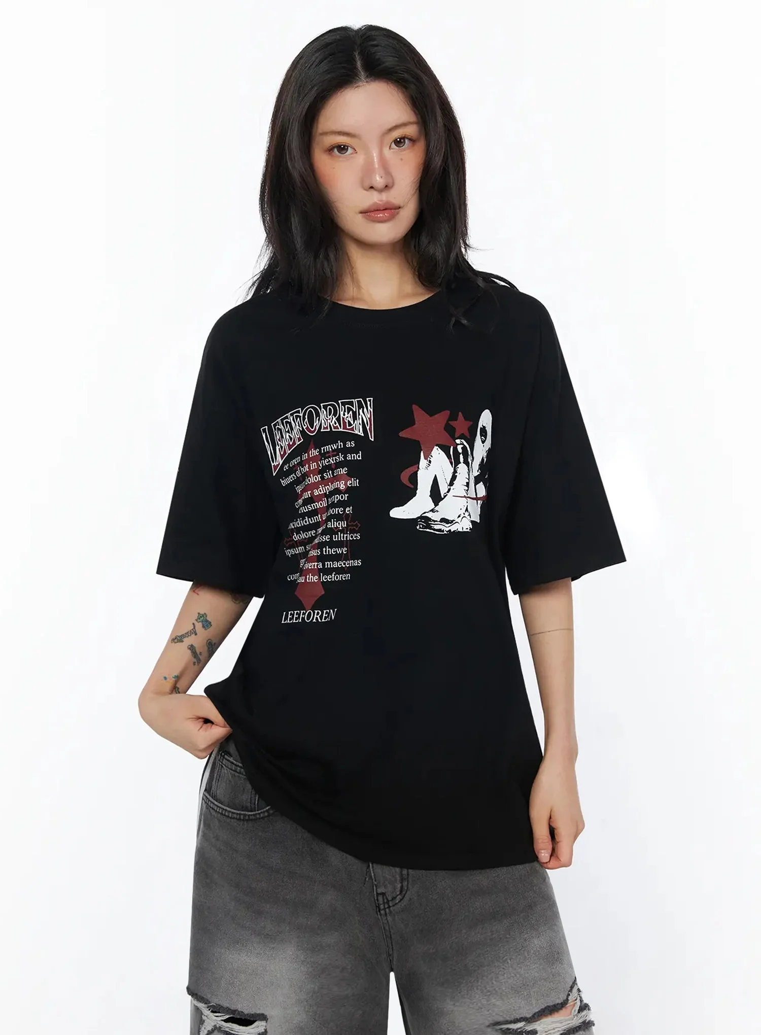 Street Graphic Oversized T-Shirt IU508 - Image 2