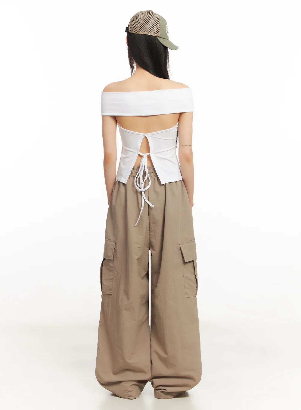 String Cut-Out Off-Shoulder Crop Top IY502 - Image 13
