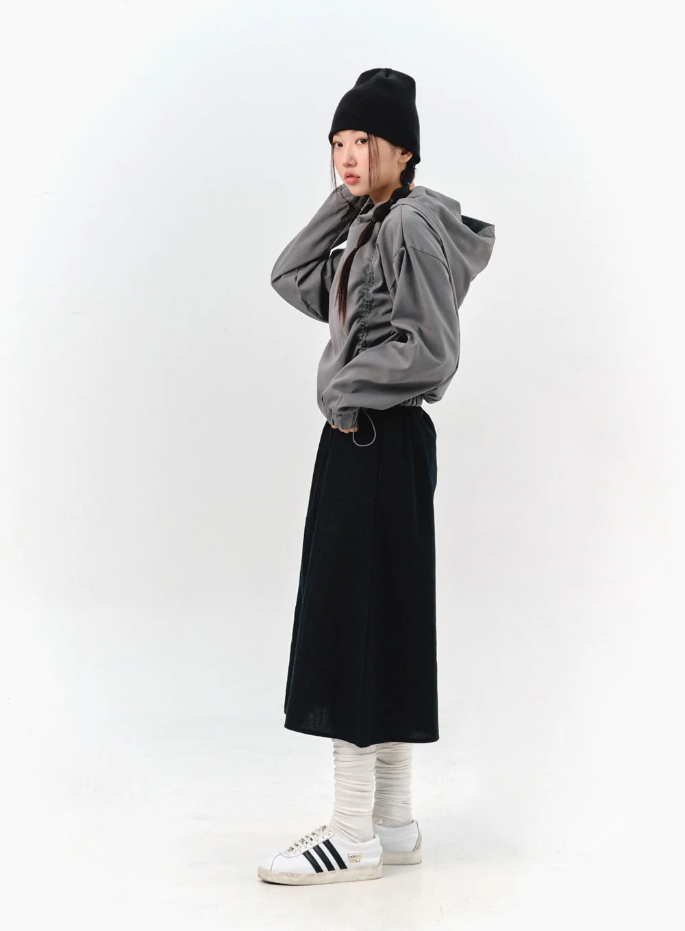 String Detail Hooded Sweatshirt IS304 - Image 8