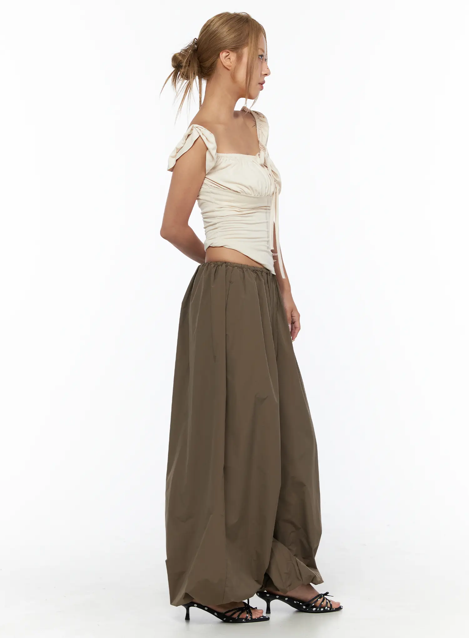String Detail Parachute Pants CU524 - Image 6