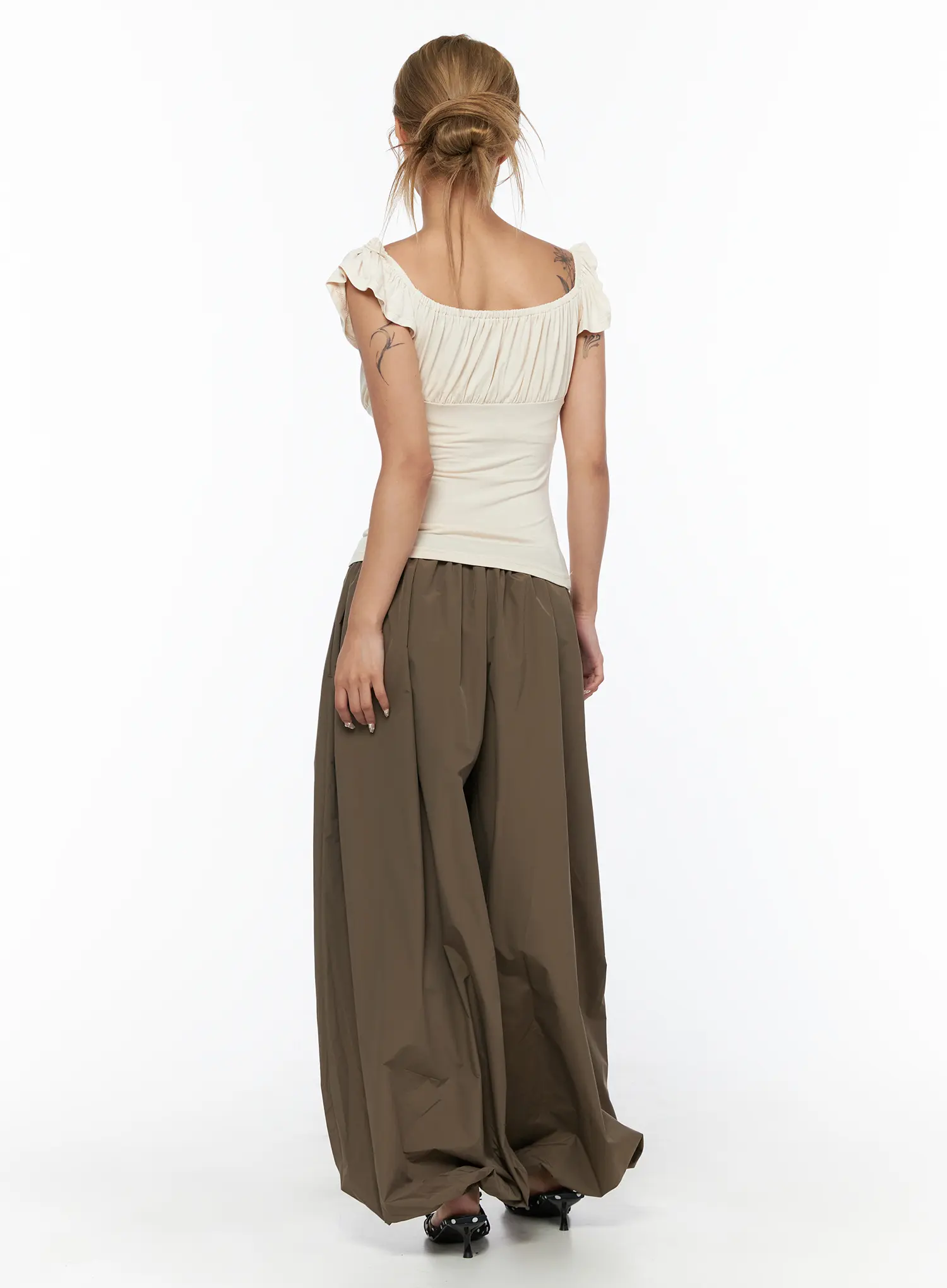 String Detail Parachute Pants CU524 - Image 7