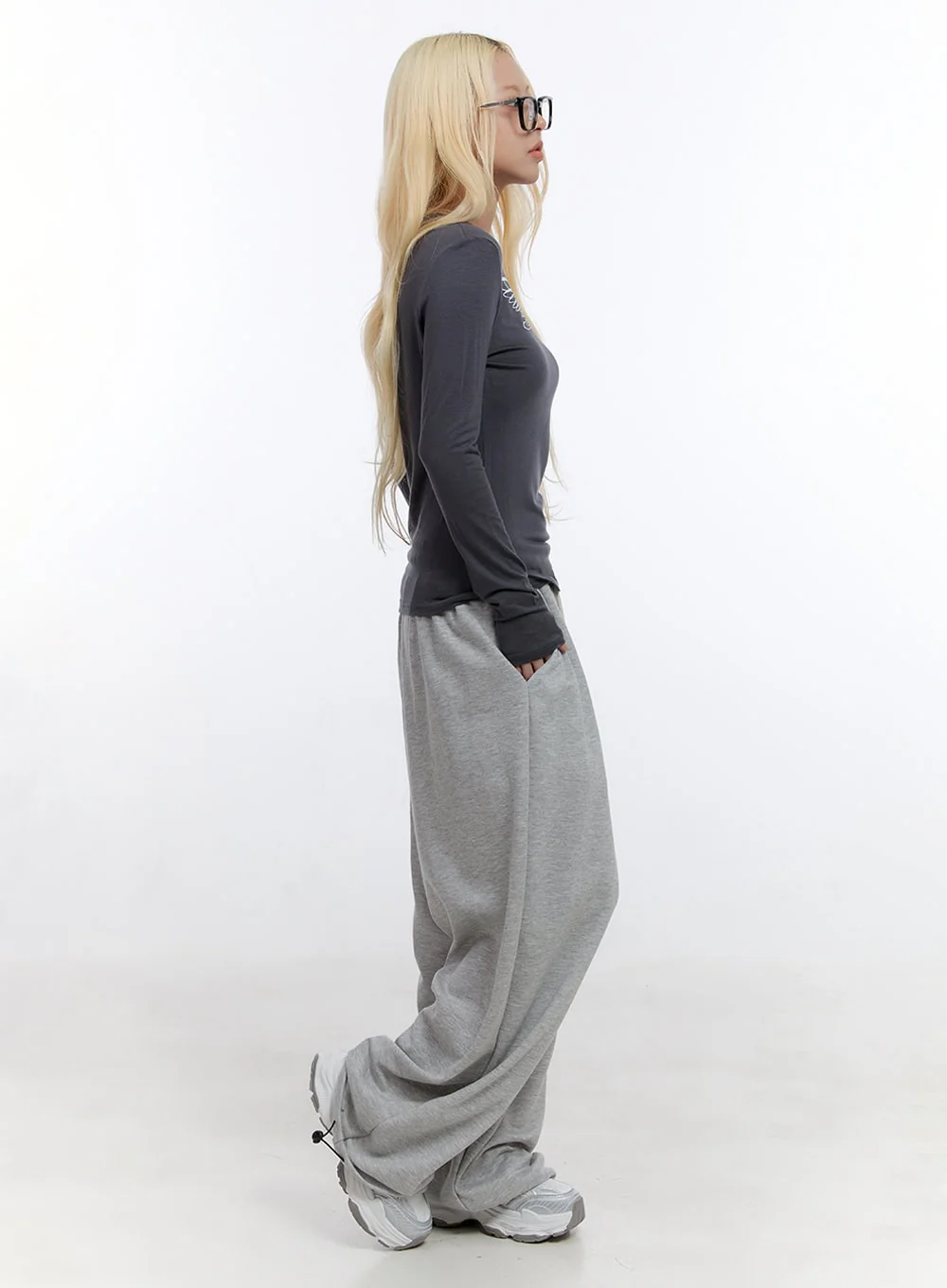 String Pintuck Wide Sweatpants CO419 - Image 5