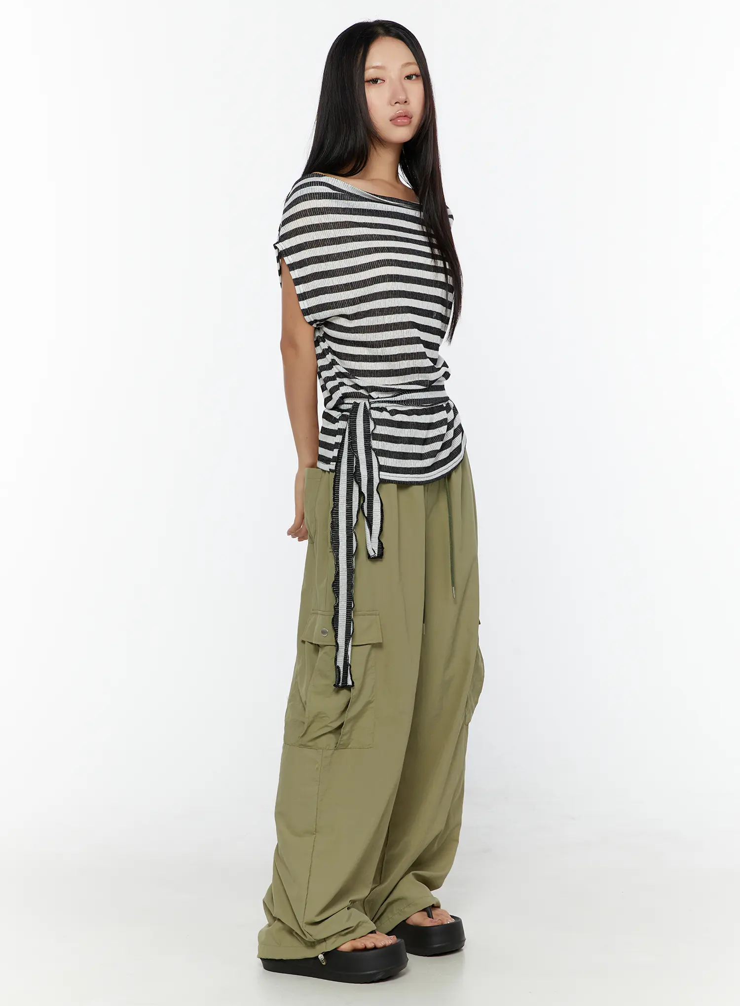 String Pocket Wide Pants CU526 - Image 7