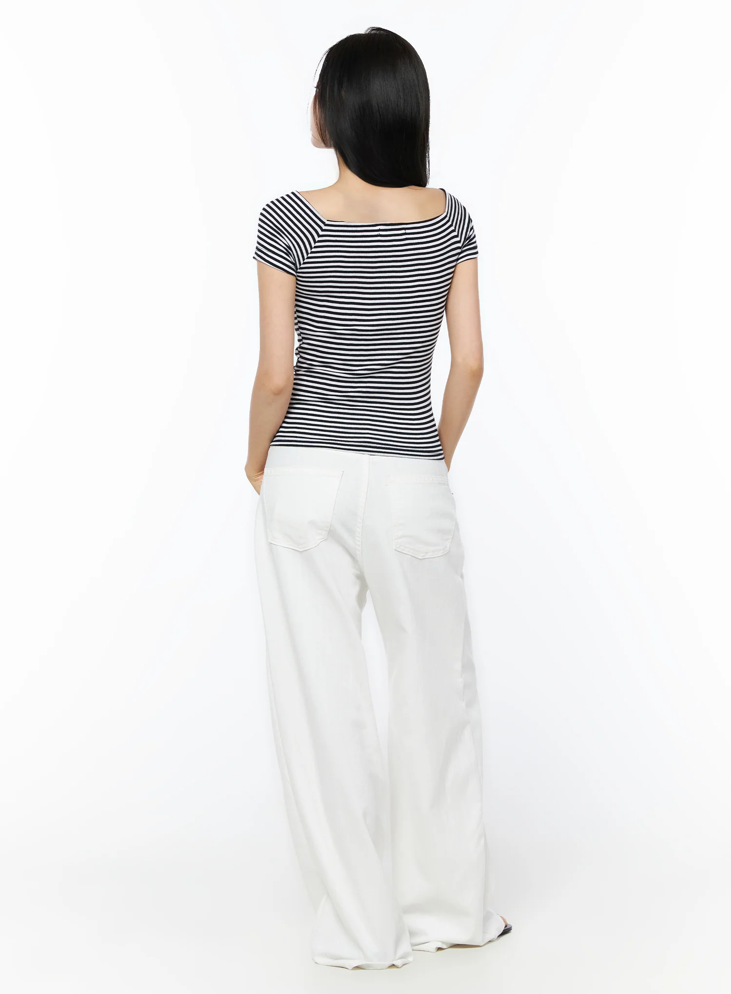 Stripe Off-Shoulder Top IU516 - Image 7