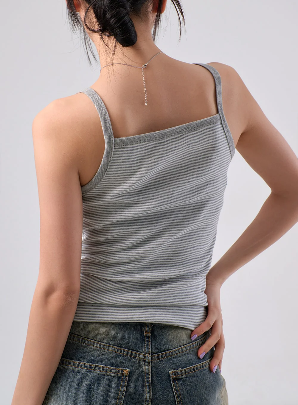 Stripe Sleeveless Top IM329 - Image 2