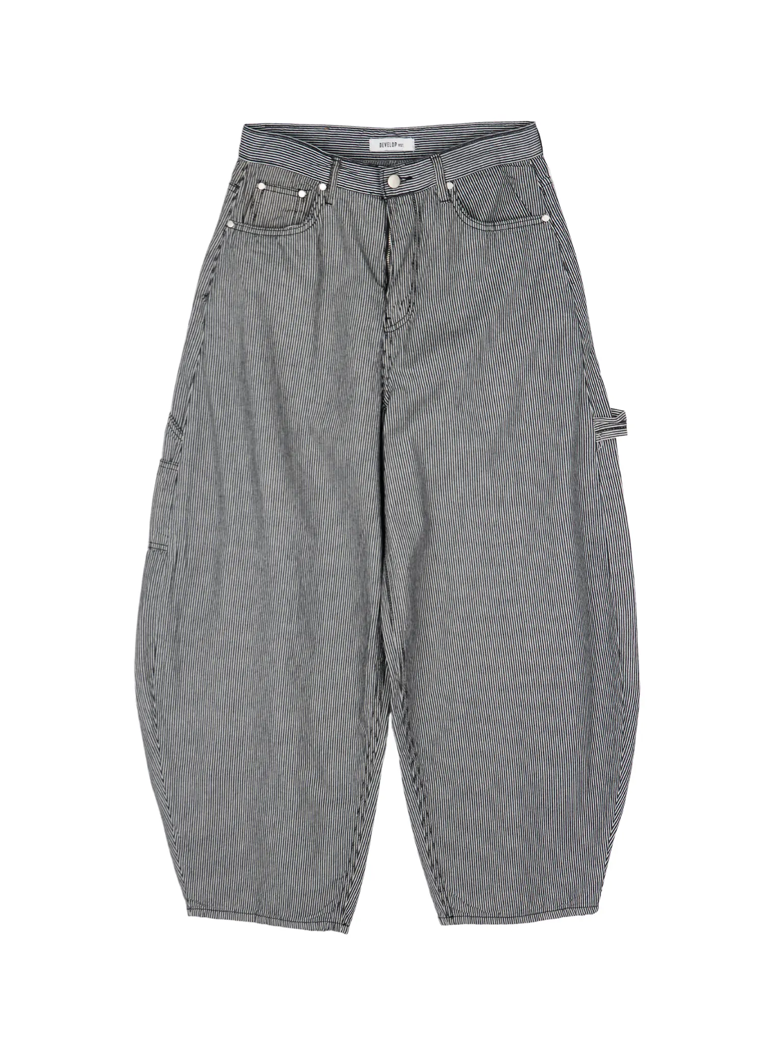Stripe Wide Cotton Pants CY513 - Image 12