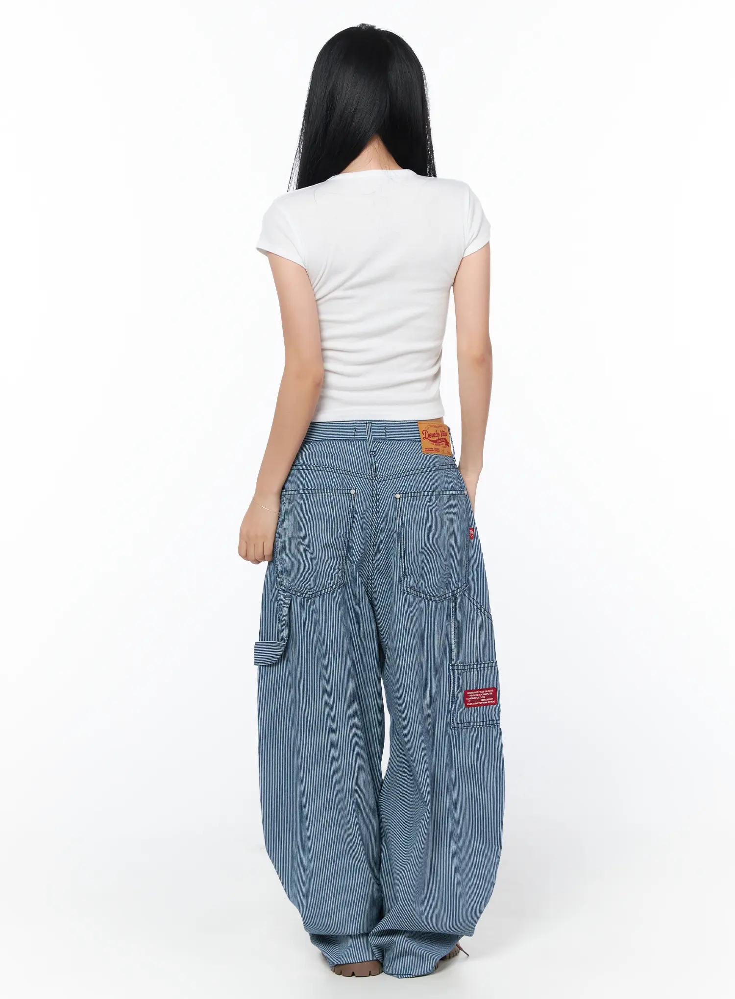 Stripe Wide Cotton Pants CY513 - Image 8