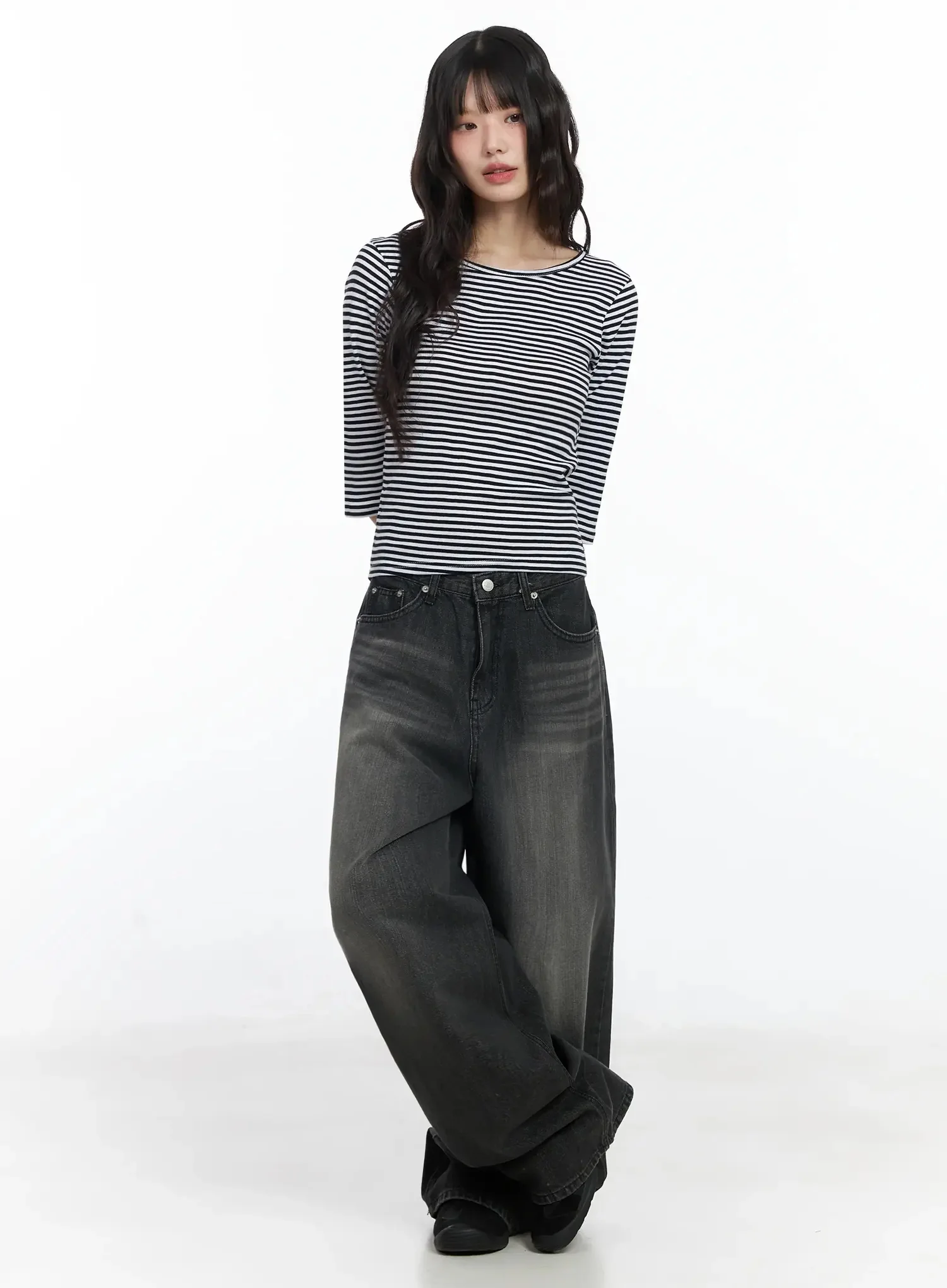 Striped 3/4 Sleeve Top IF505 - Image 6