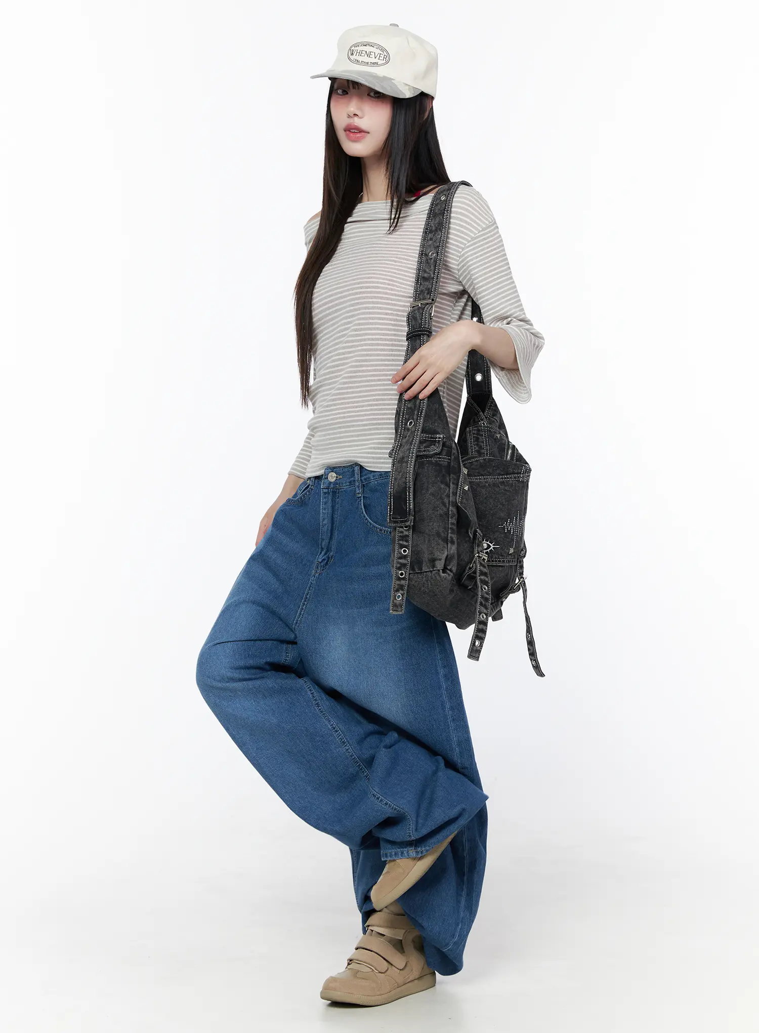 Striped Boat Neck Long Sleeve Tee CU519 - Image 7