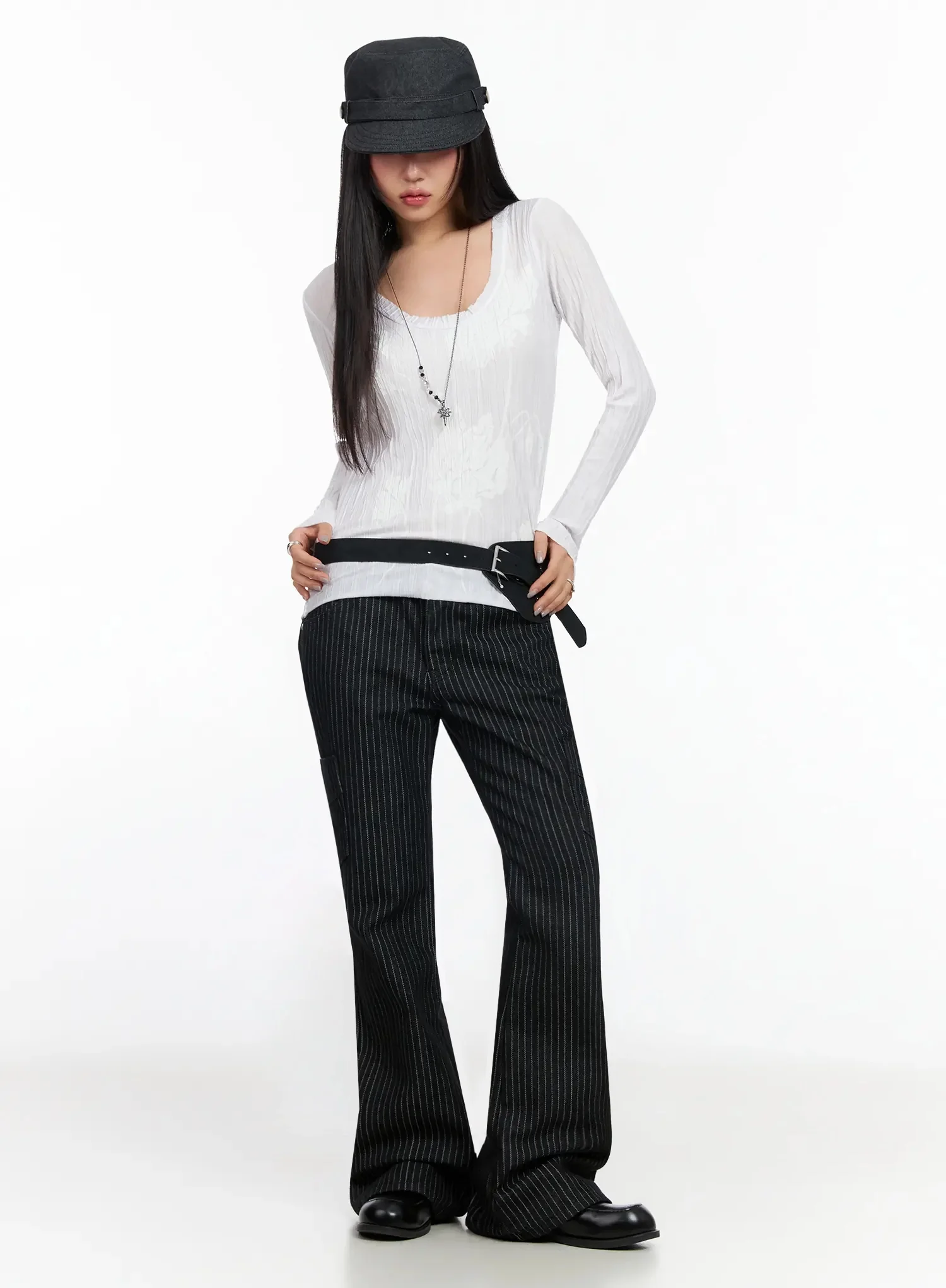Striped Bootcut Pants CA513 - Image 13