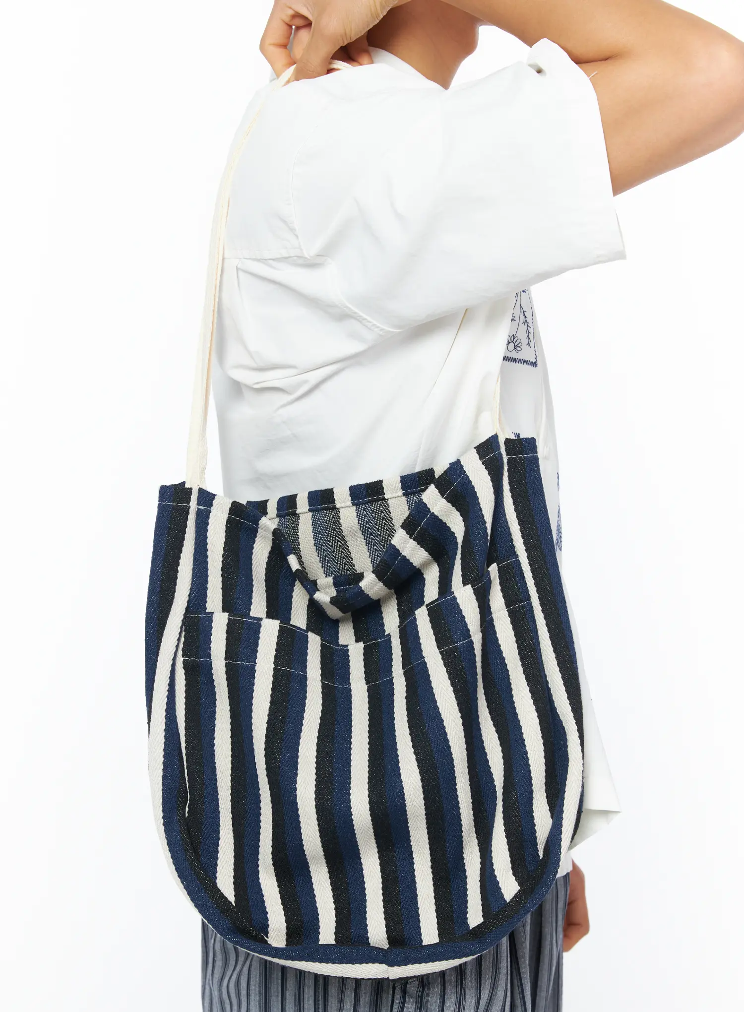 Striped Canvas Tote Bag IU503