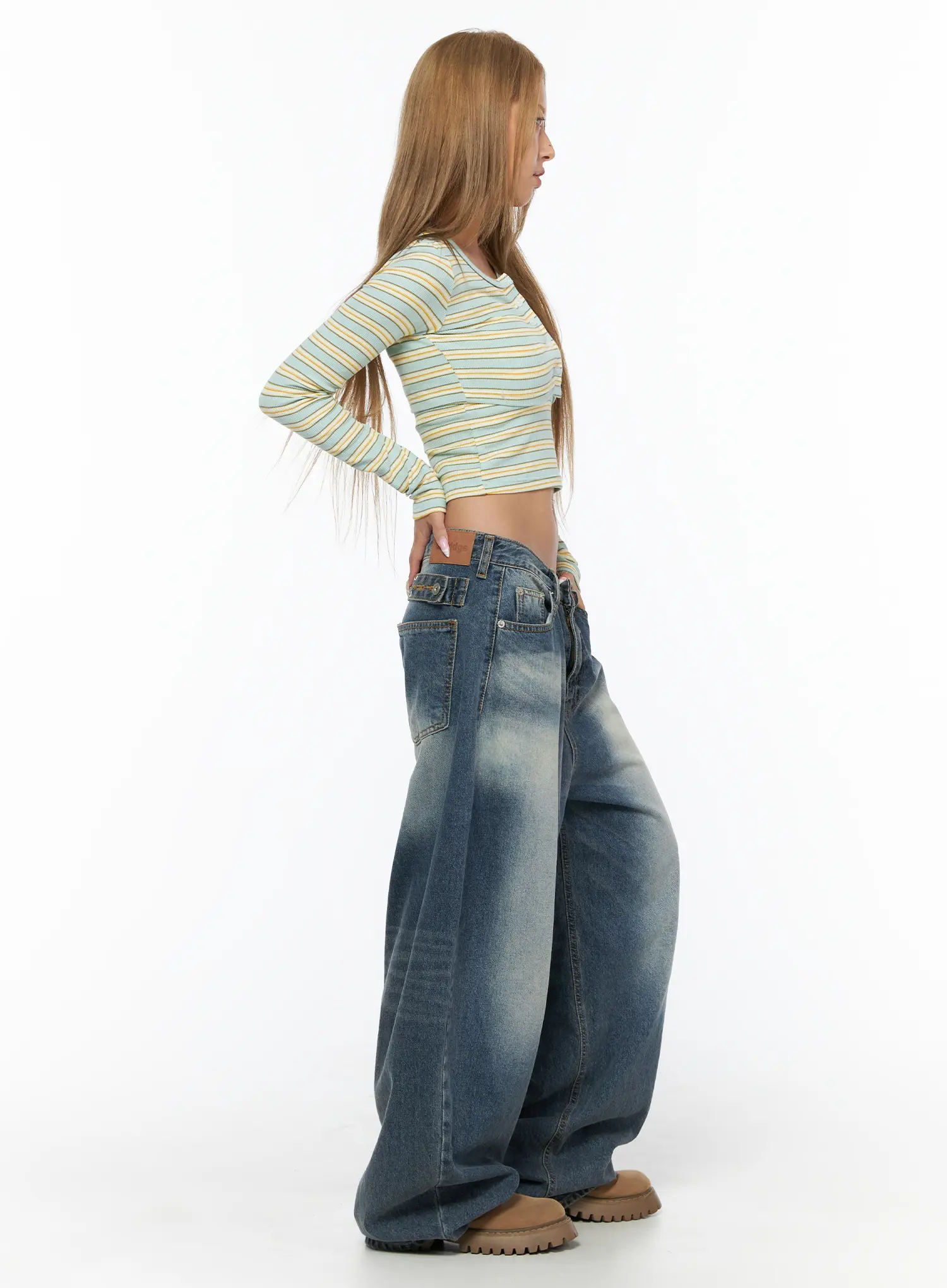 Striped Cardigan and Tube Top Set CU523 - Image 4