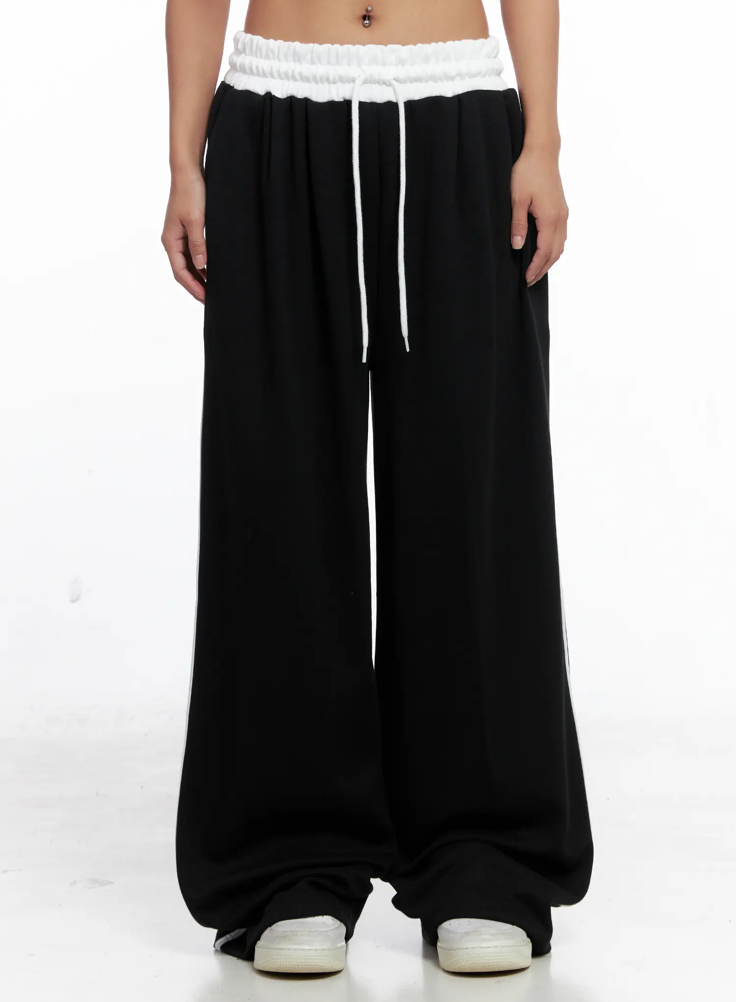Striped Contrast Wide Leg Sweatpants CS524 - Image 2