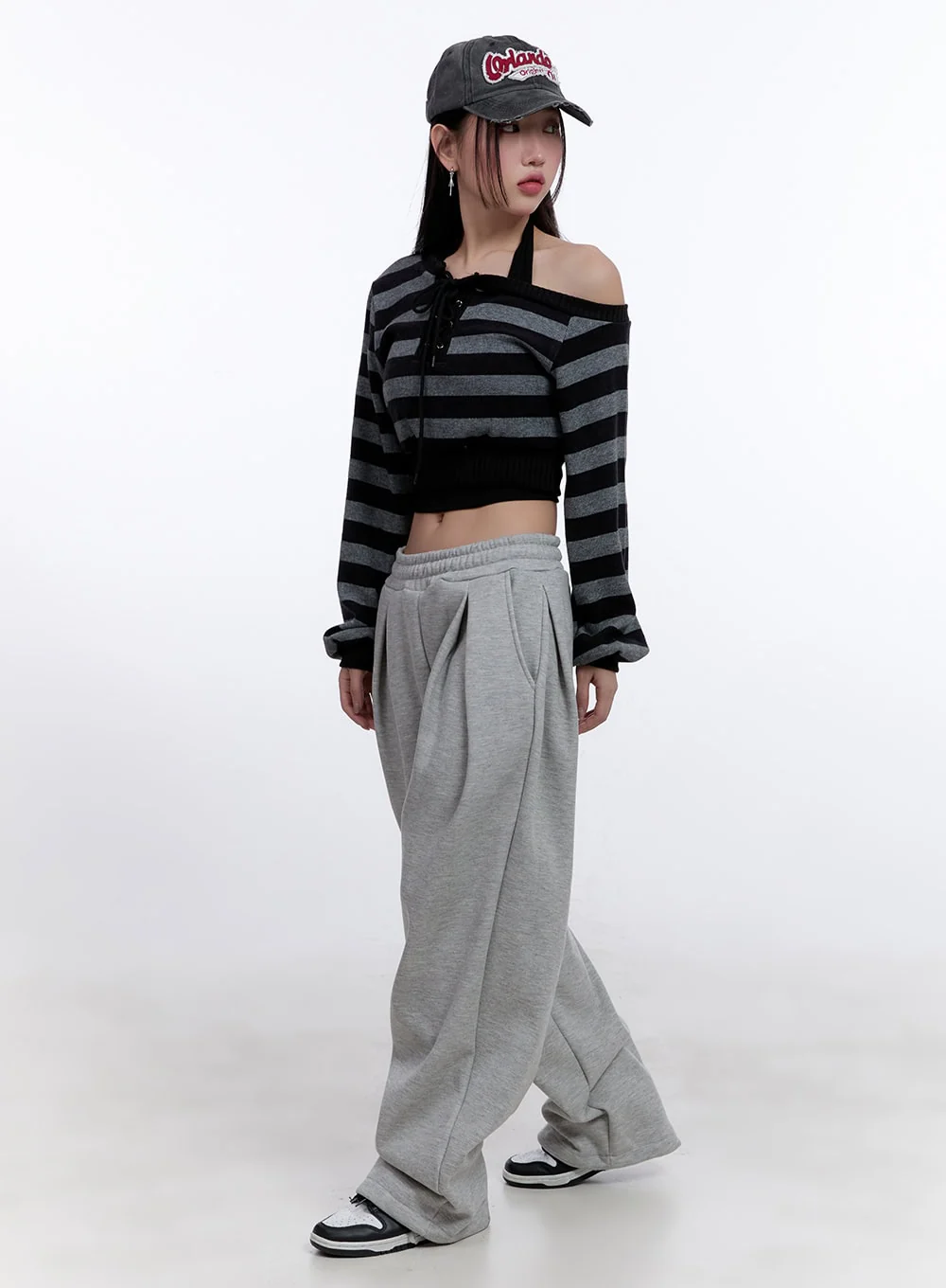 Striped Crop Knit Sweater CJ509 - Image 3