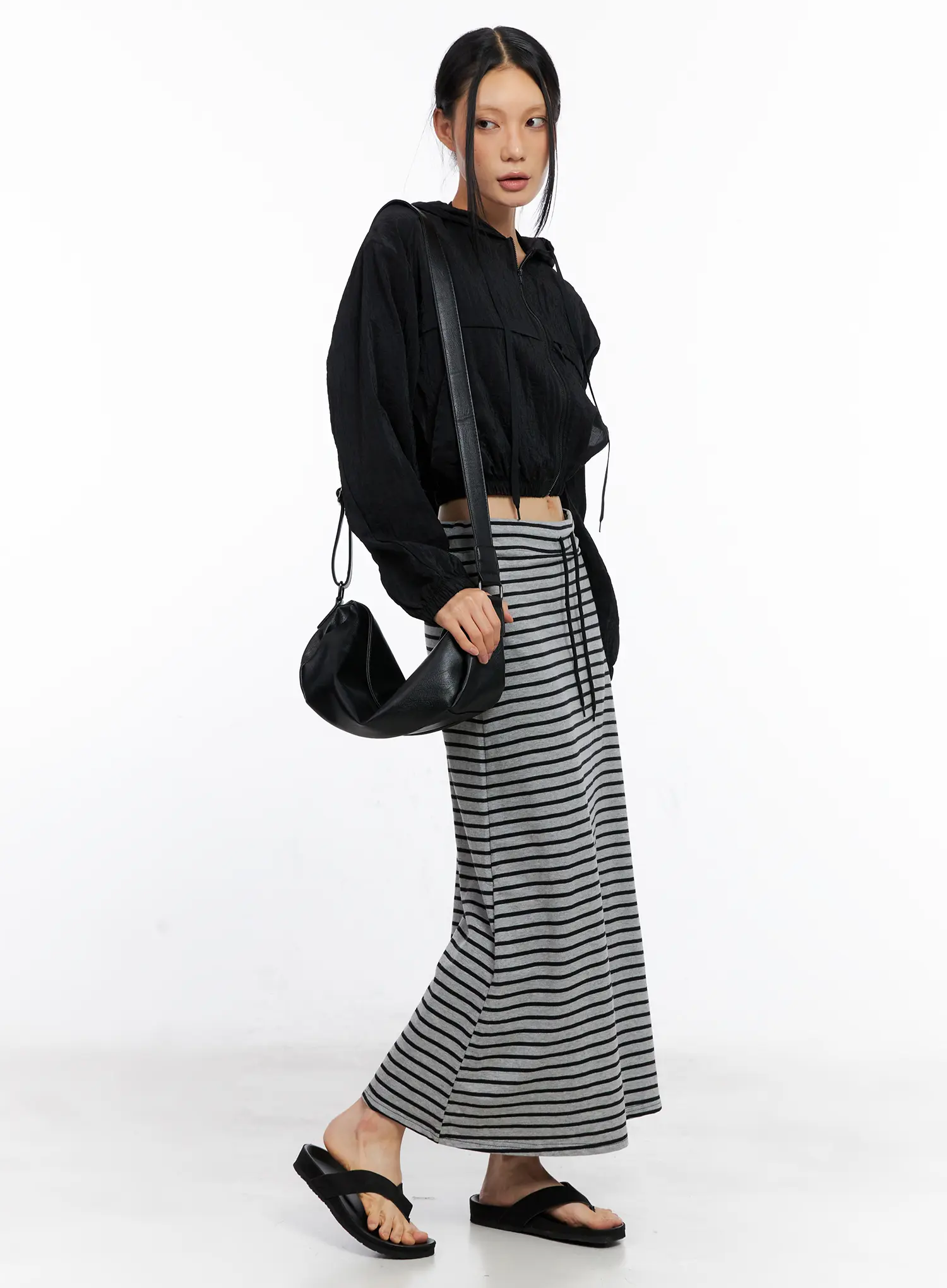 Striped Drawstring Maxi Skirt CL530 - Image 10