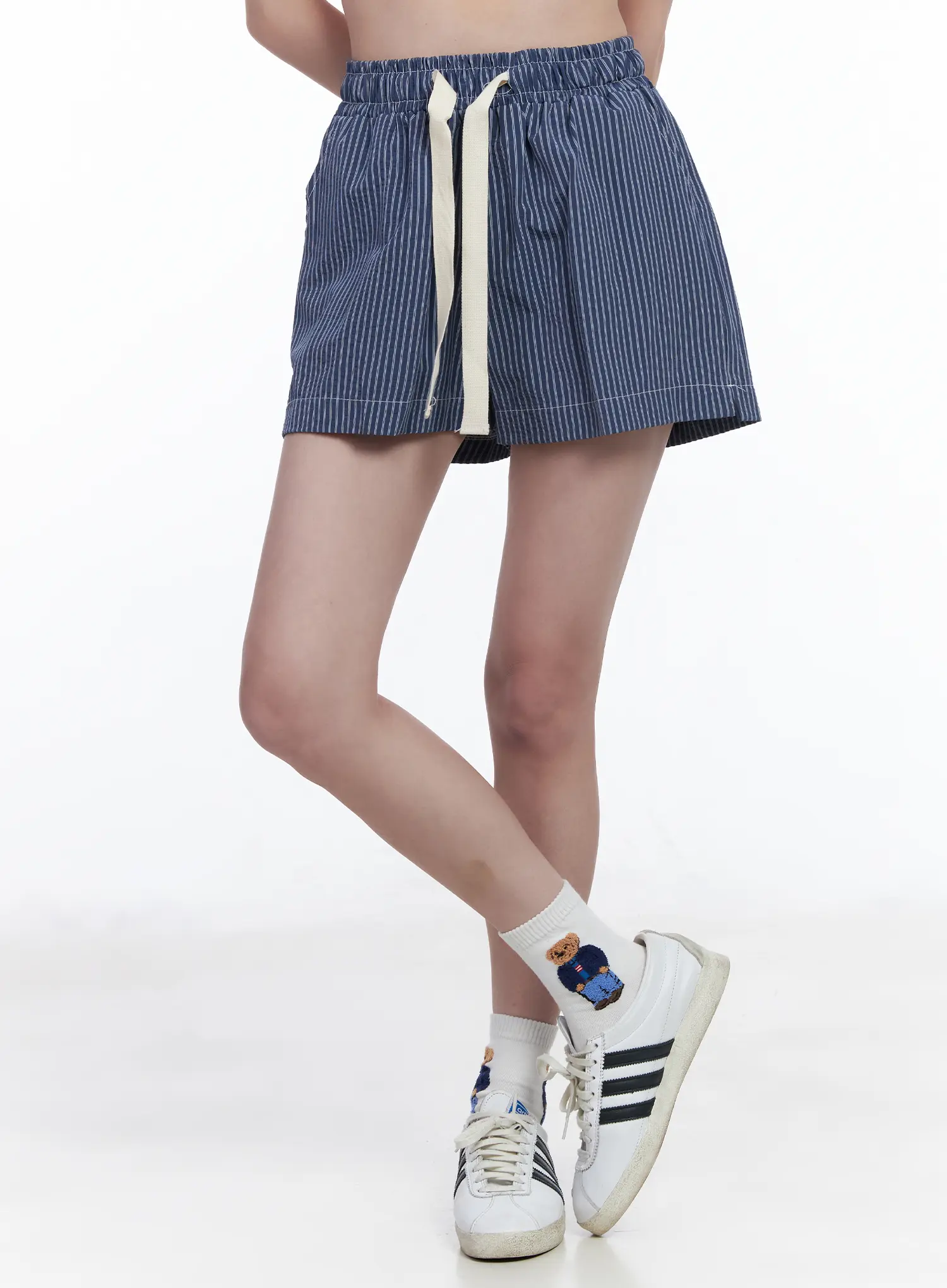 Striped Drawstring Shorts CA509