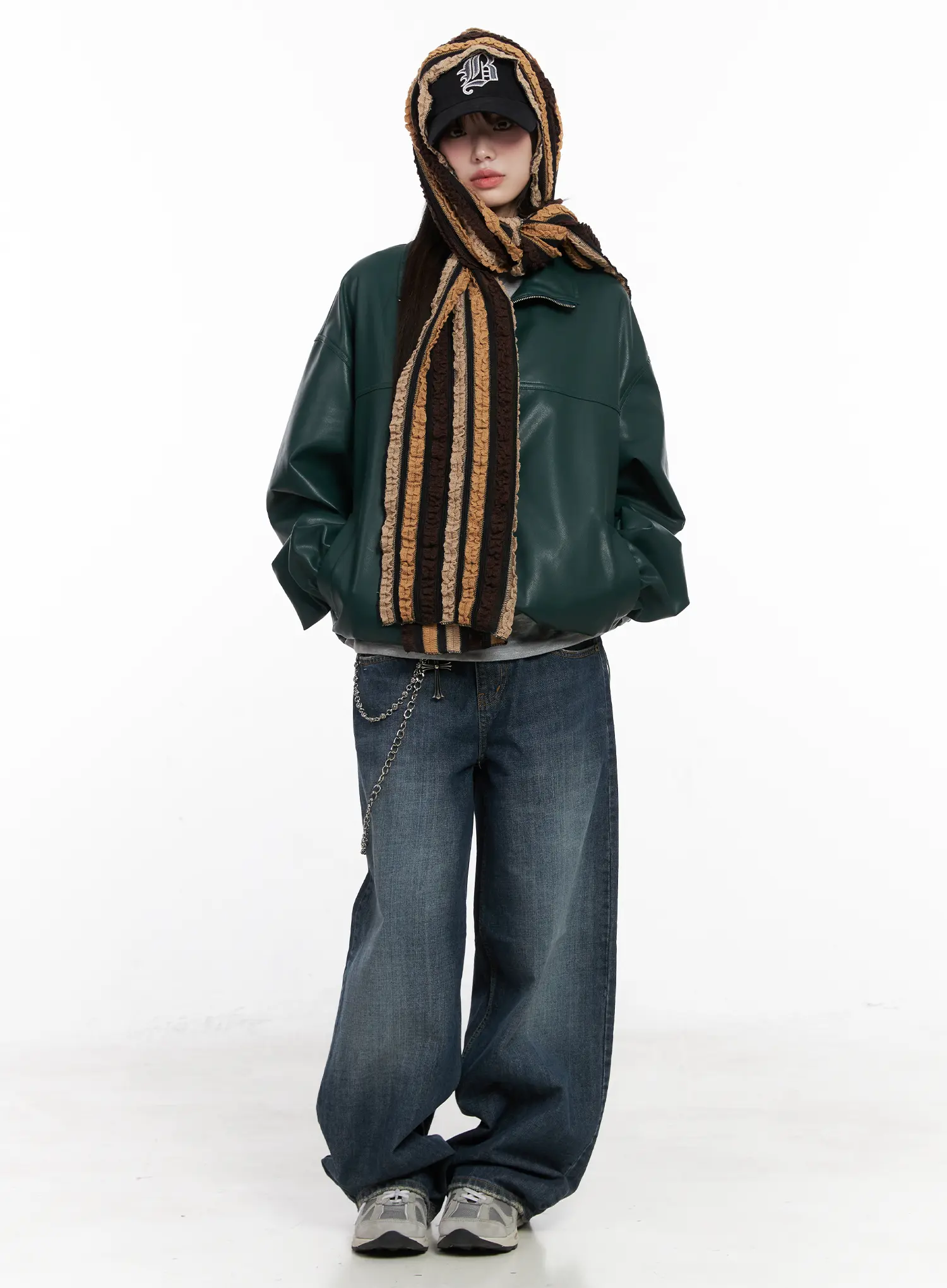 Striped Dual-Tone Scarf CN511 - Image 2