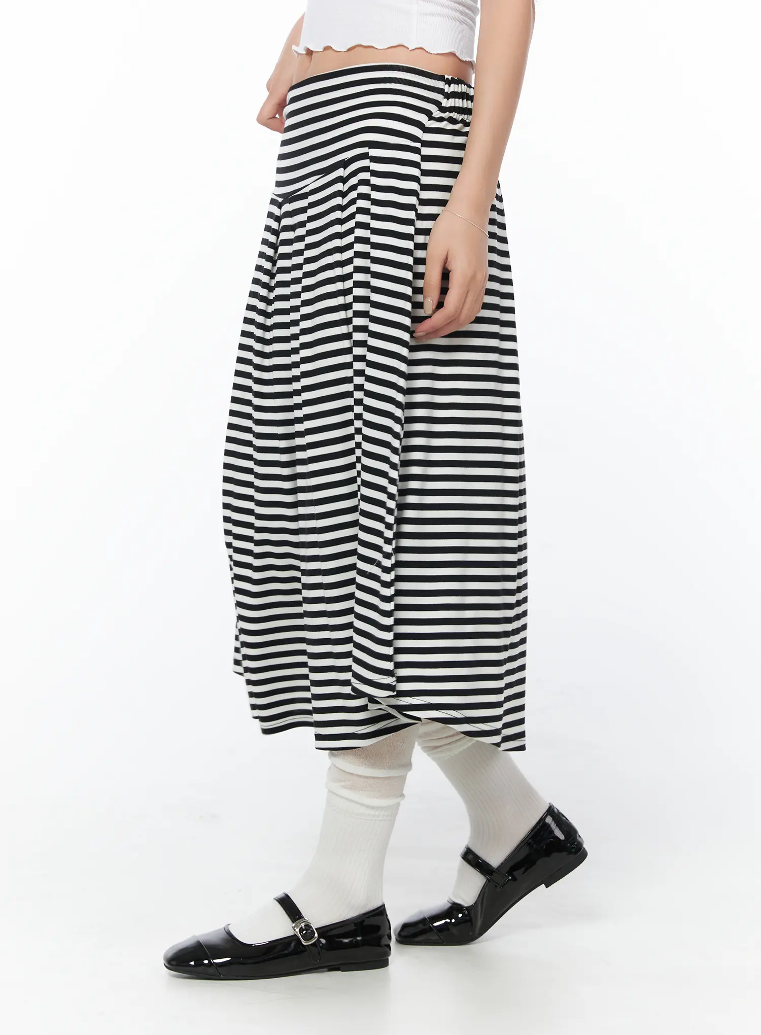 Striped Flare Long Skirt CY512 - Image 3