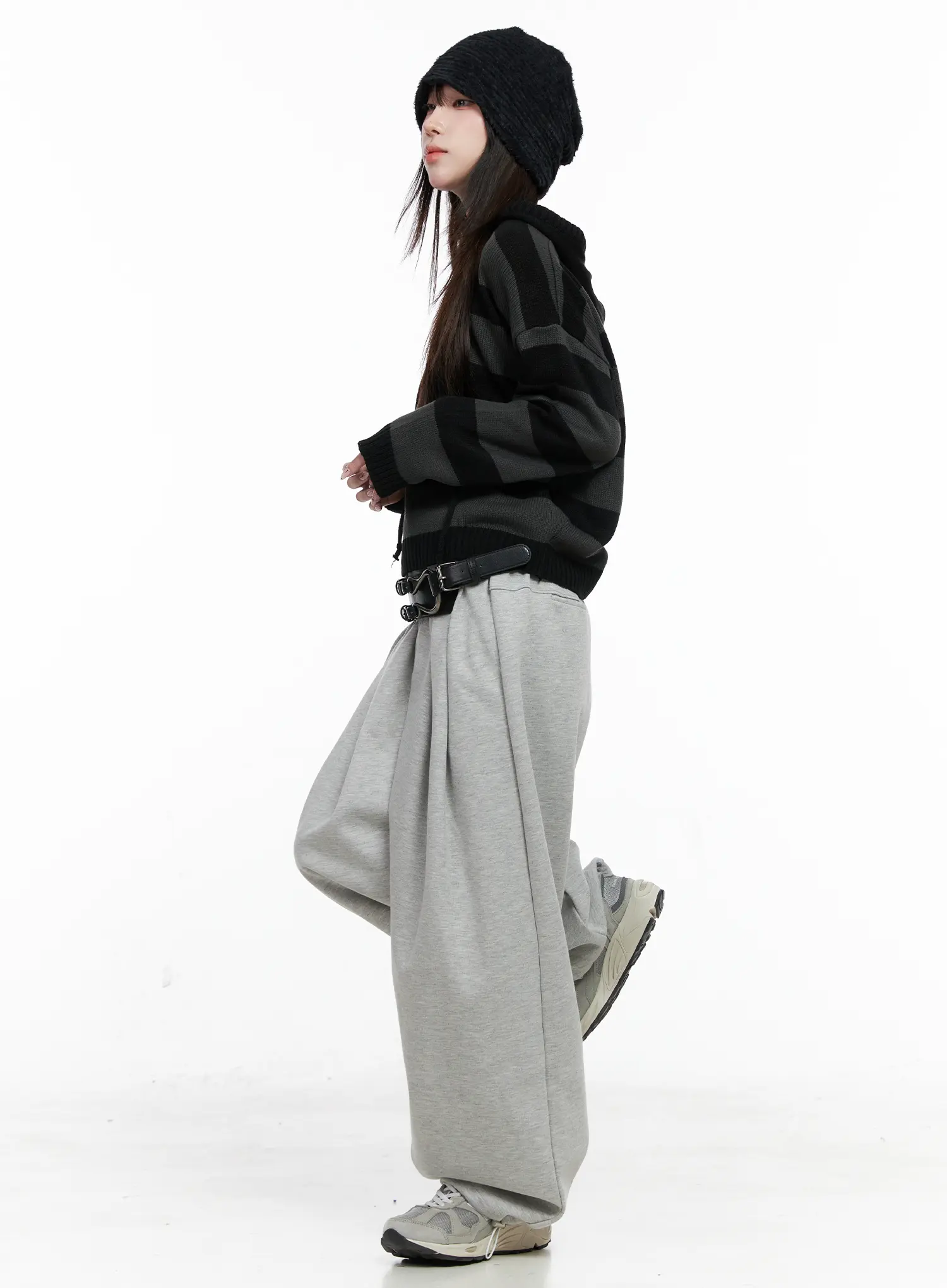 Striped Half-ButtonSweater Hoodie CO521 - Image 4
