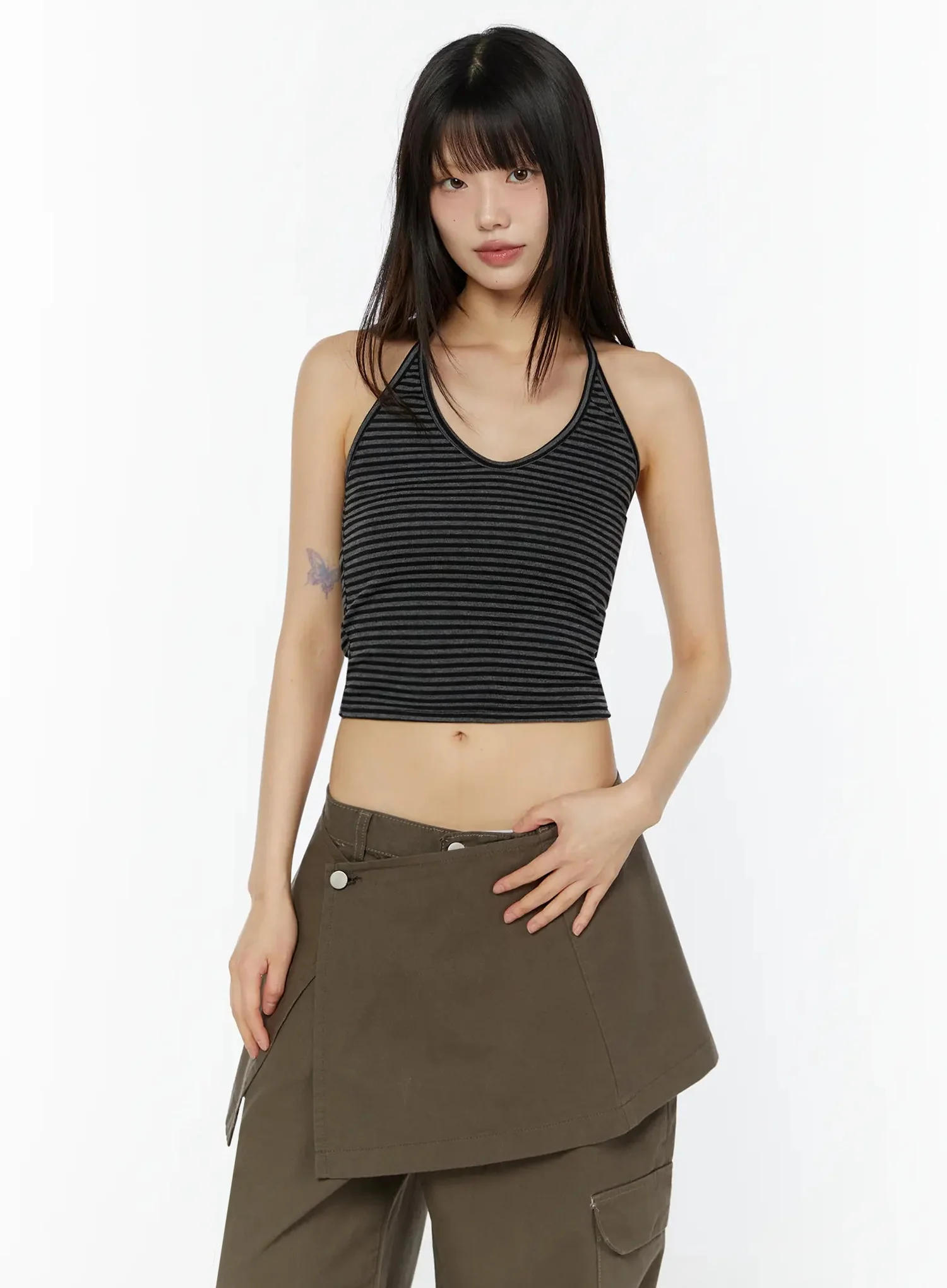 Striped Halter Neck Crop Top IU518 - Image 12