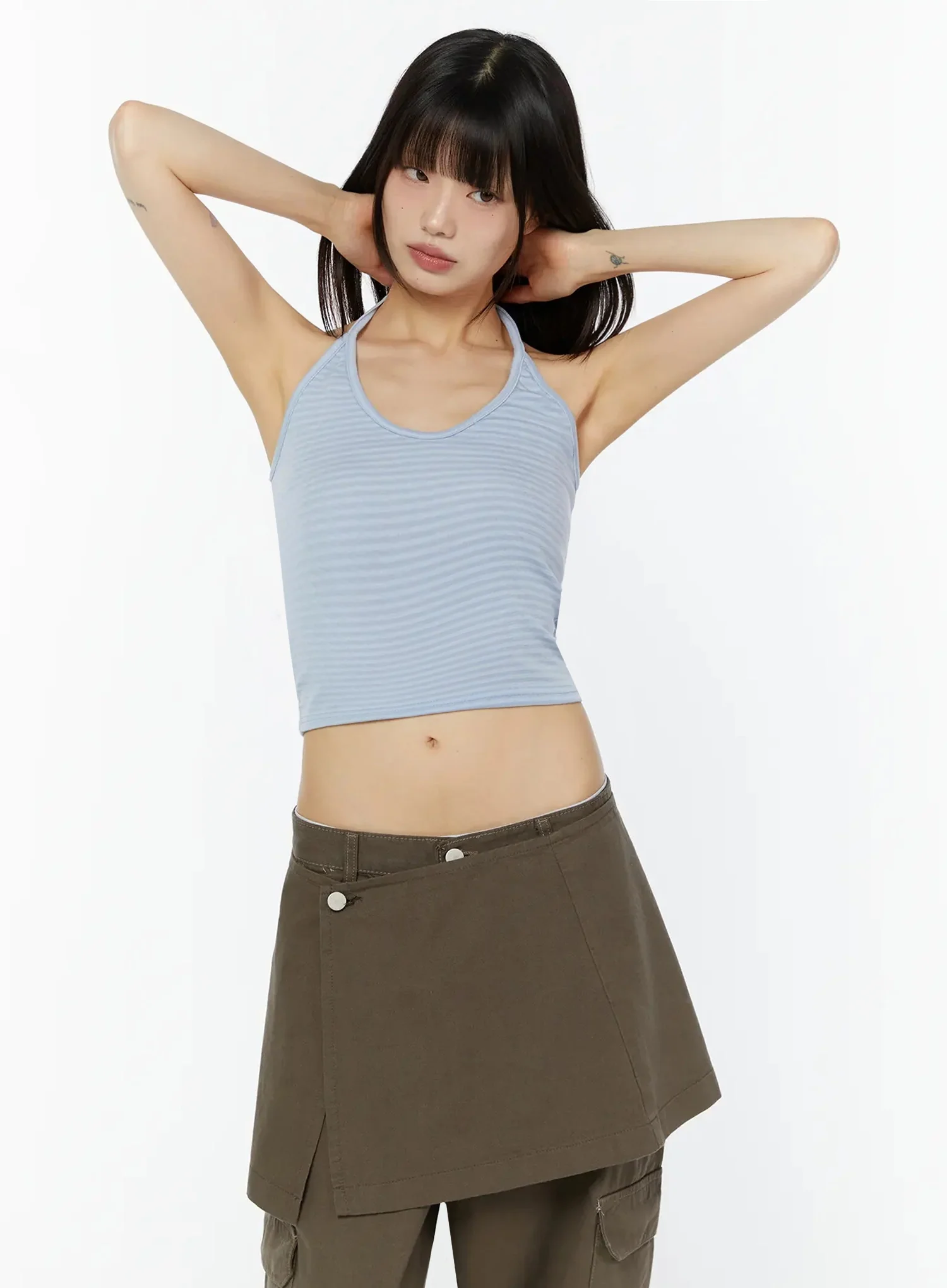 Striped Halter Neck Crop Top IU518 - Image 6