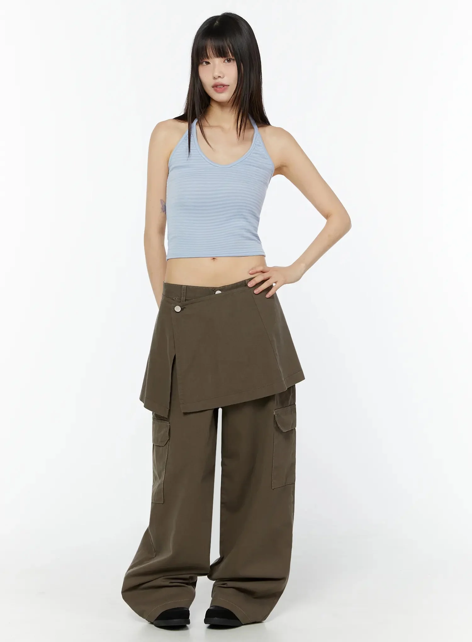 Striped Halter Neck Crop Top IU518 - Image 8