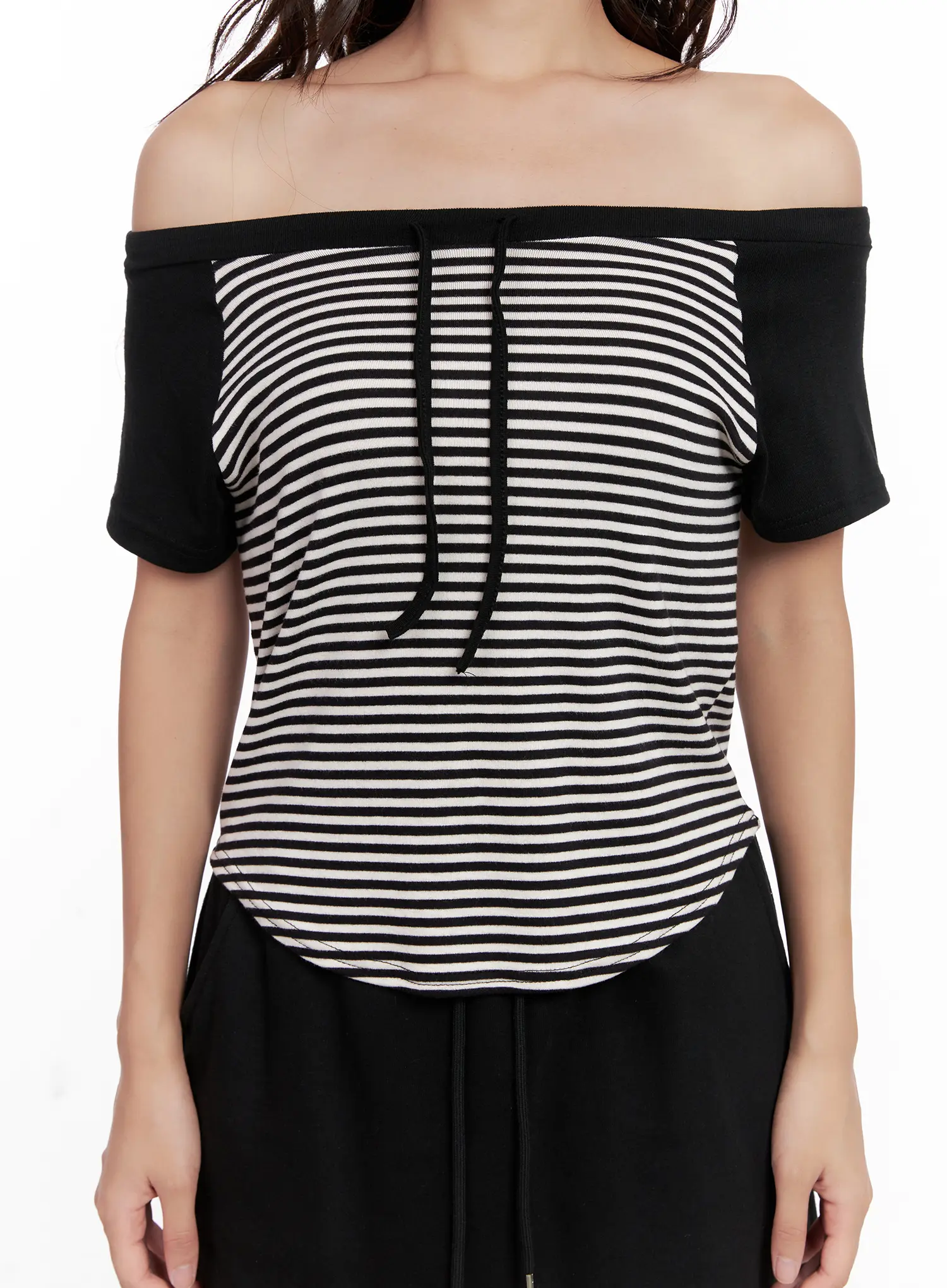 Striped Off-Shoulder Tee CL518 - Image 8