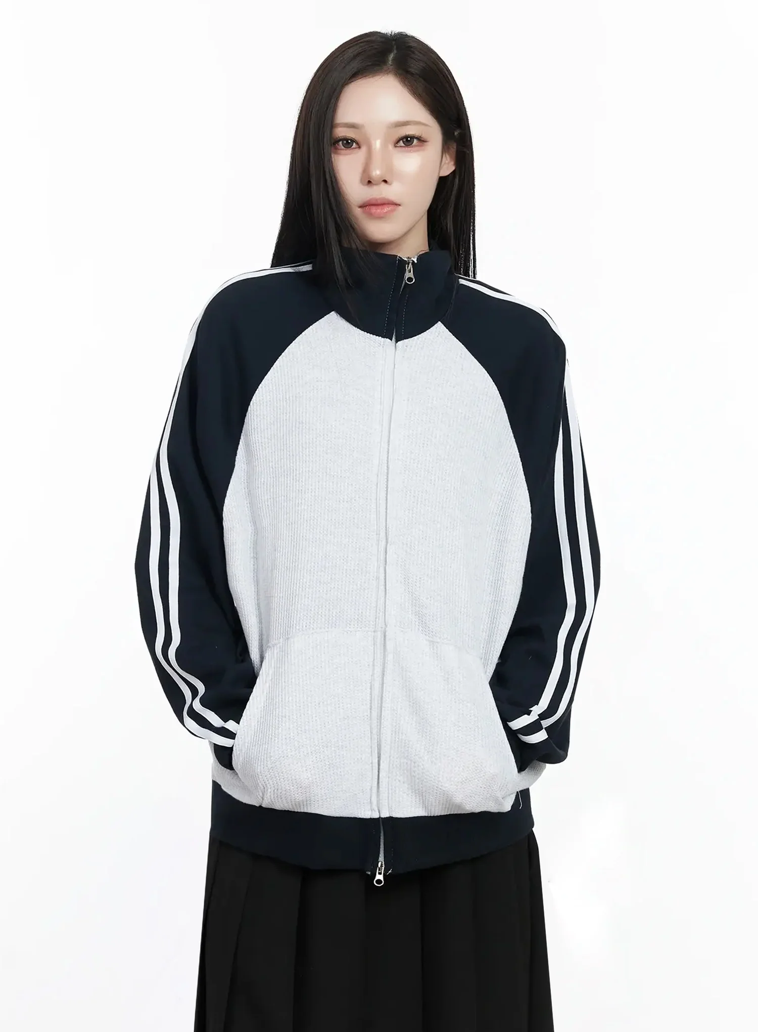 Striped Raglan Track Jacket IJ528 - Image 13