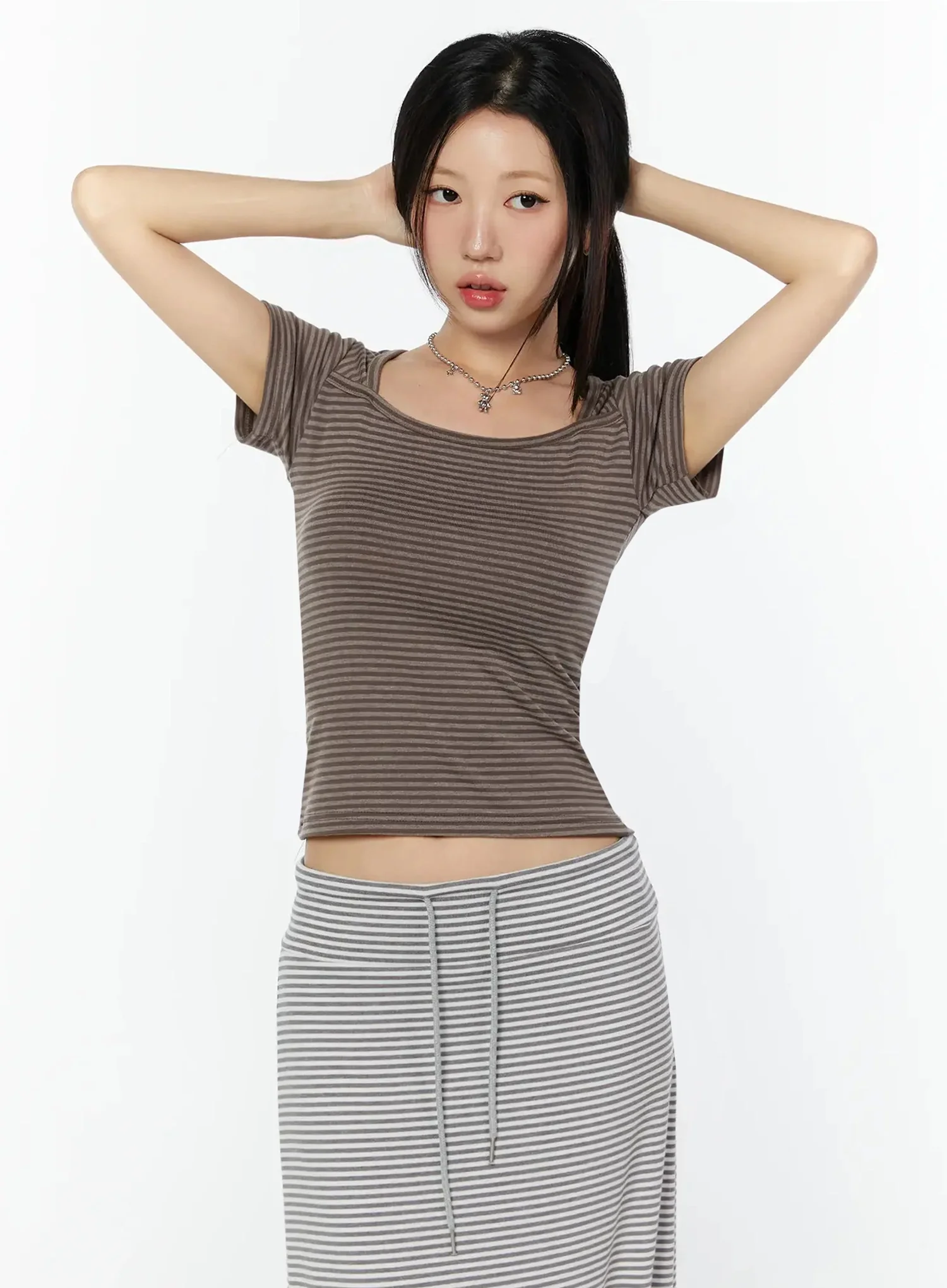 Striped Short Sleeve Tee IU522 - Image 13