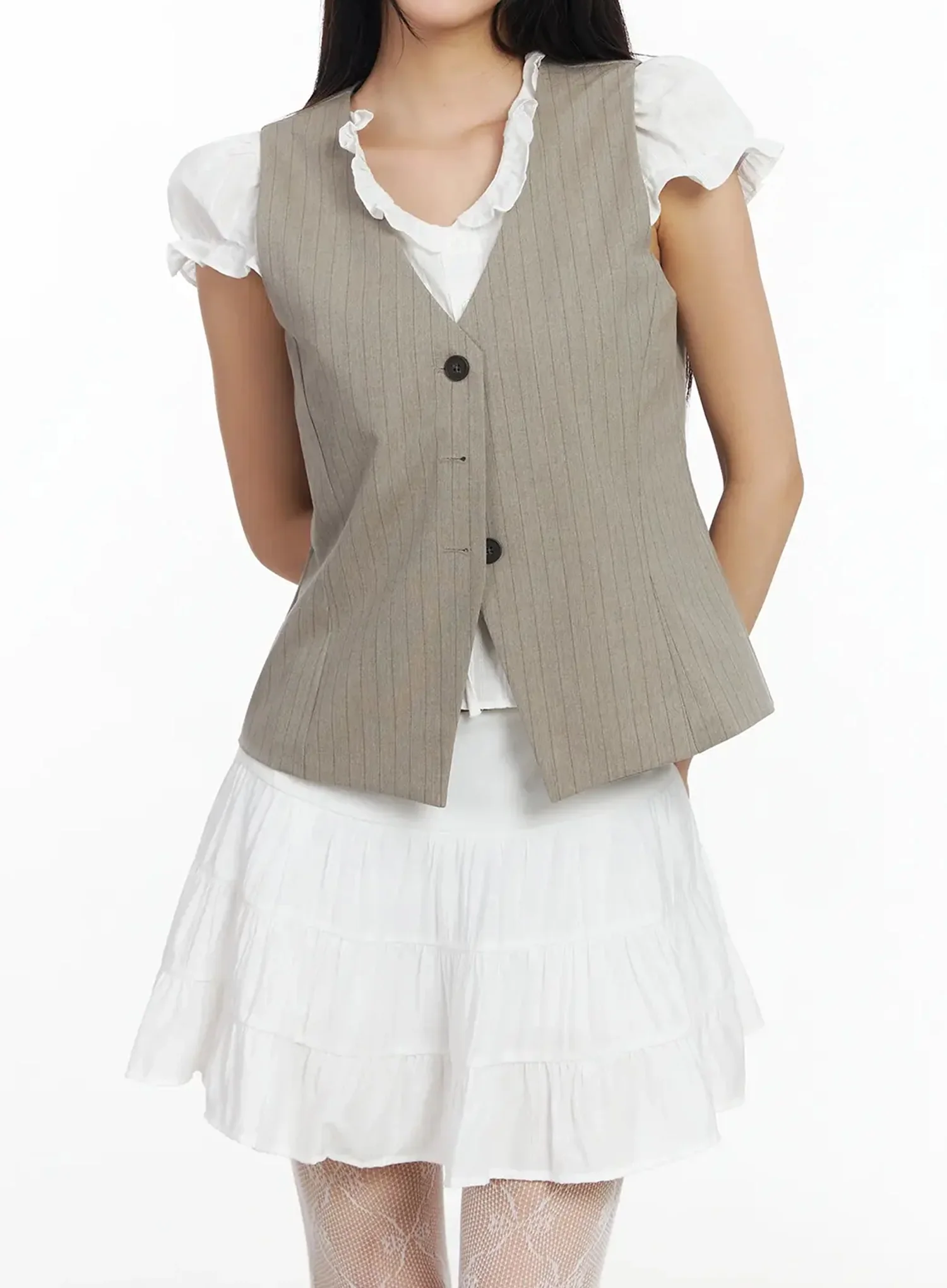 Striped Sleeveless Vest IM530 - Image 7