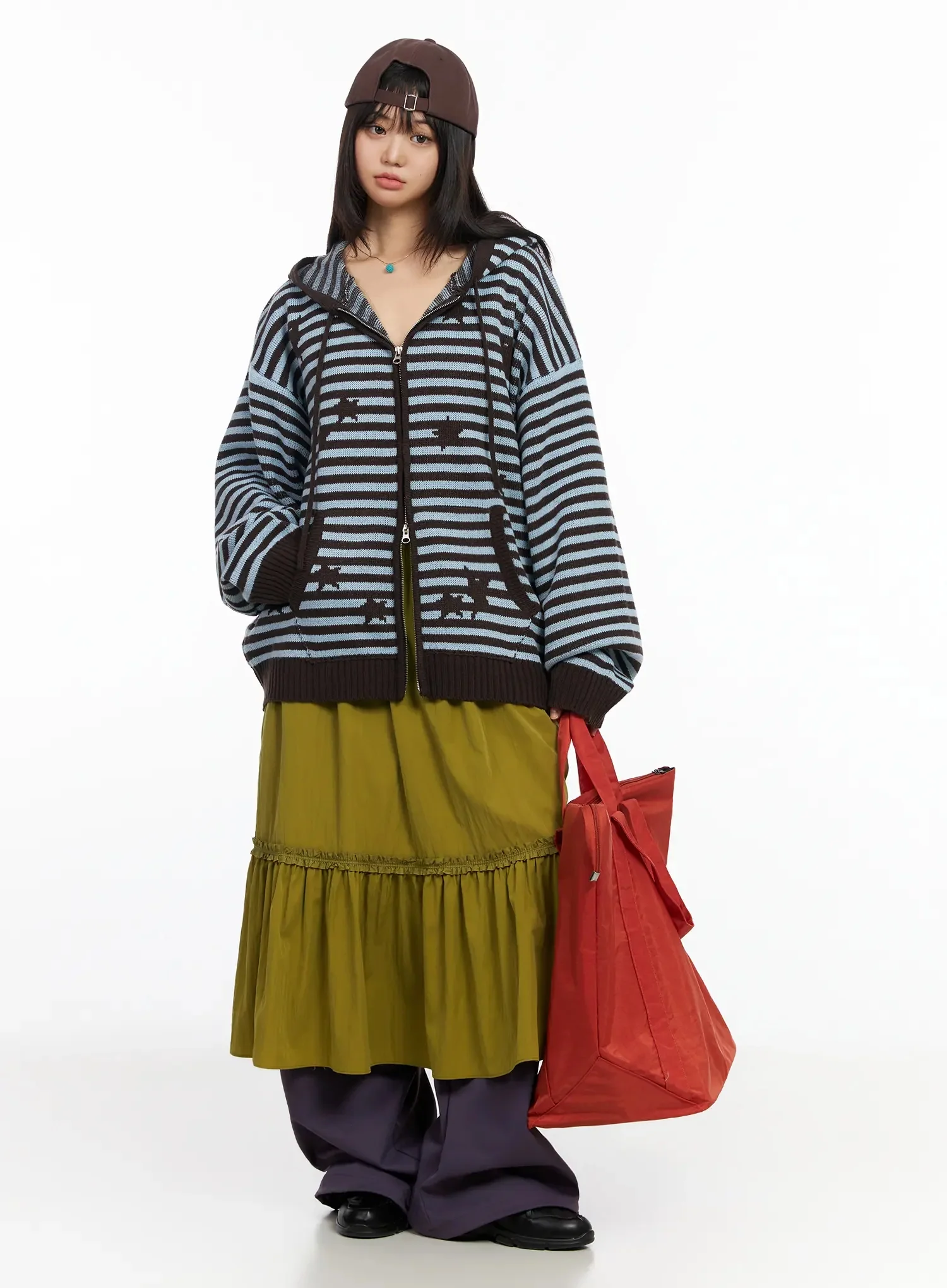 Striped Star Pattern Zip-Up Hoodie IA523 - Image 13