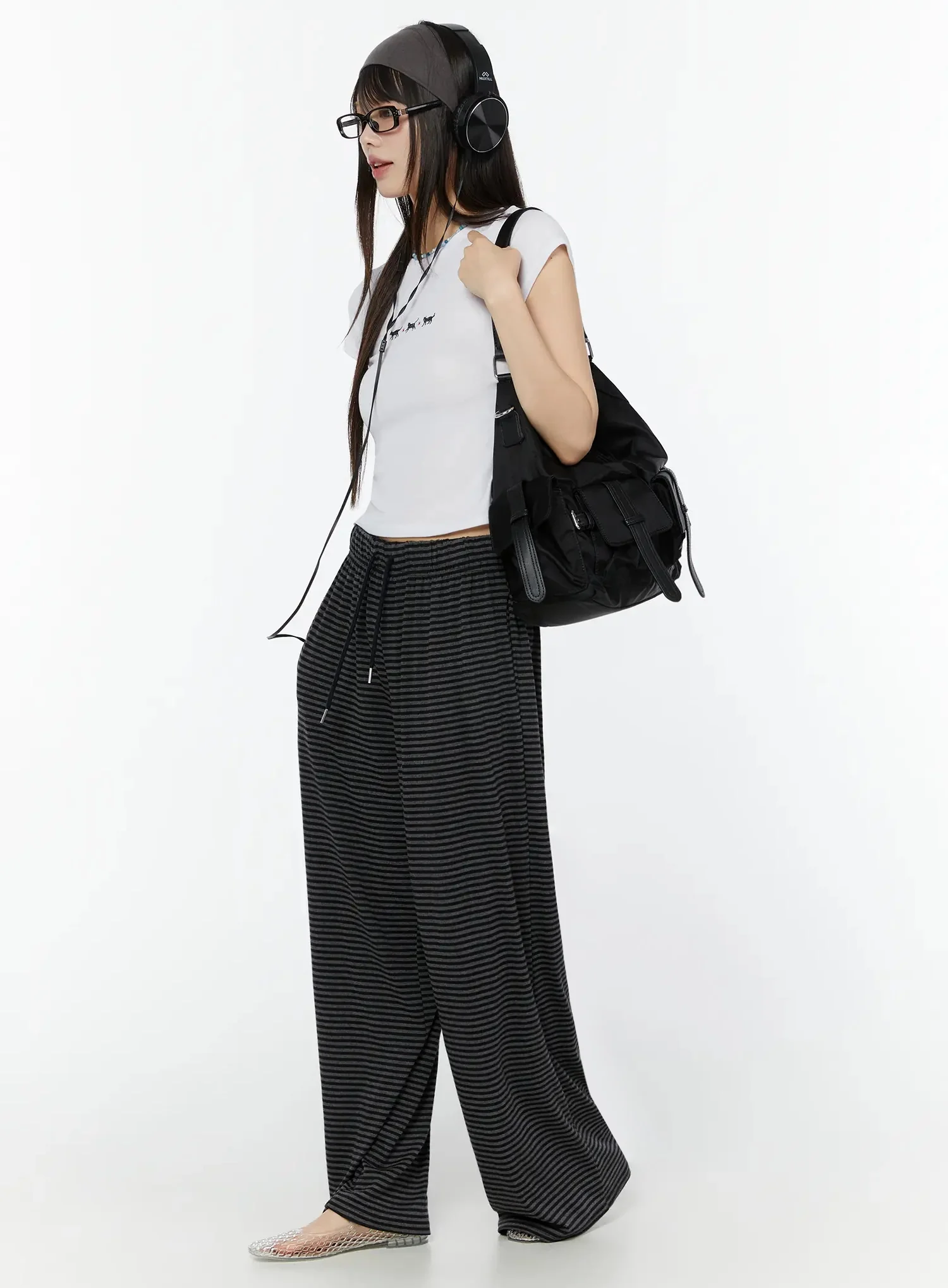 Striped Wide-Leg Sweatpants CU515 - Image 2