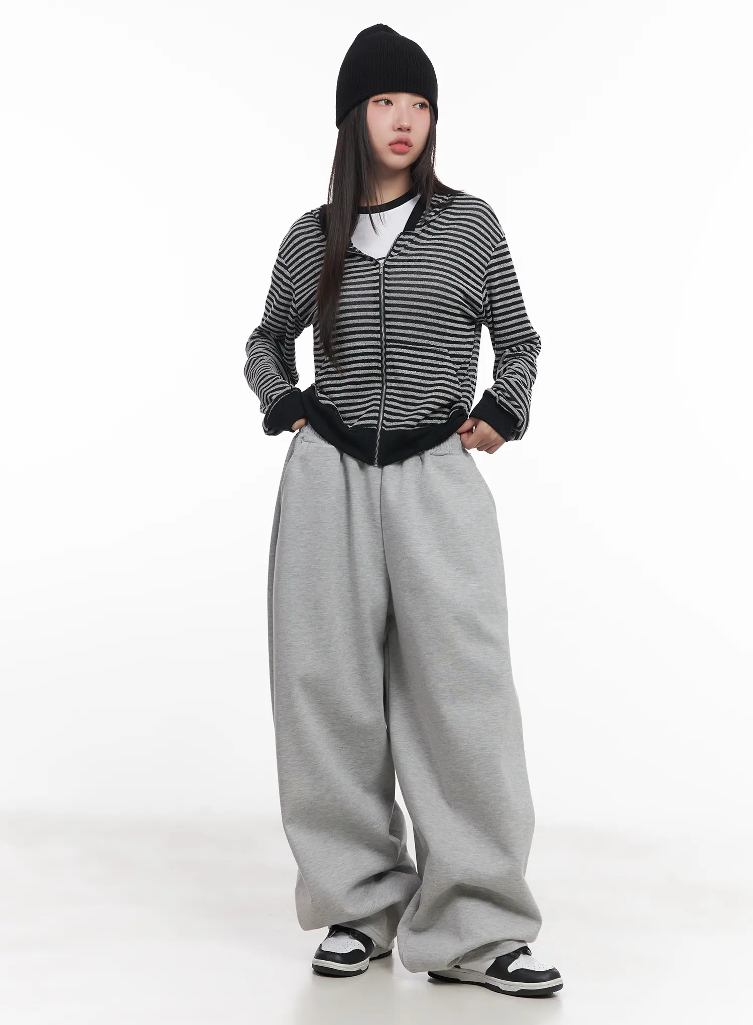 Striped Zip-Up Hoodie CU517