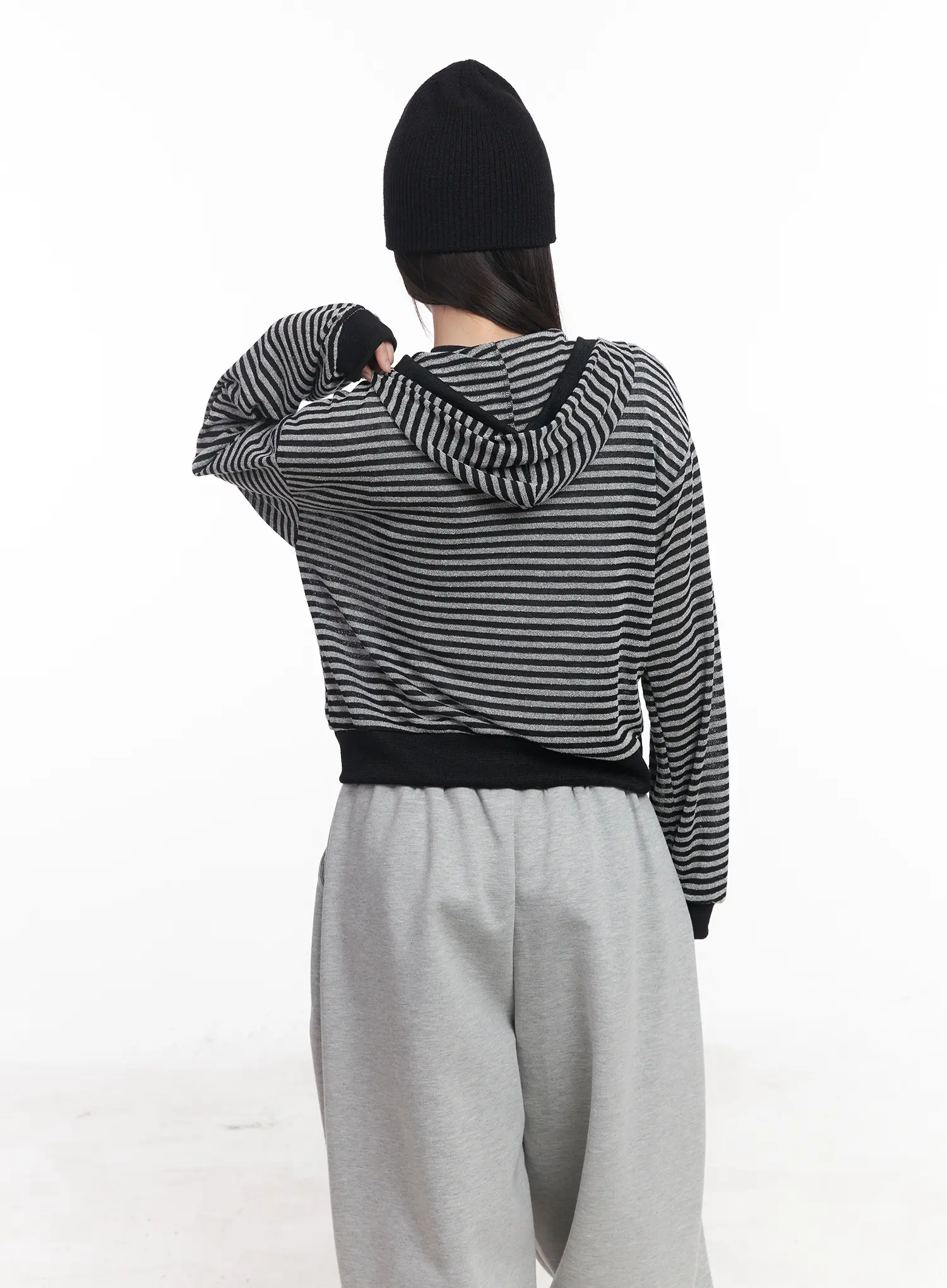 Striped Zip-Up Hoodie CU517 - Image 7