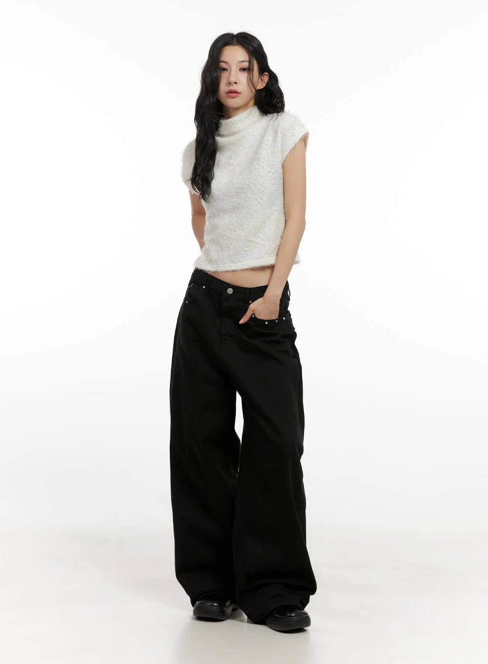 Studded Comfy Wide-Fit Pants CN416 - Image 2