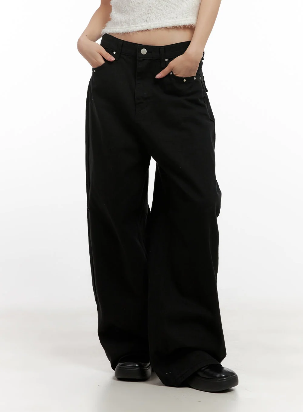 Studded Comfy Wide-Fit Pants CN416 - Image 8