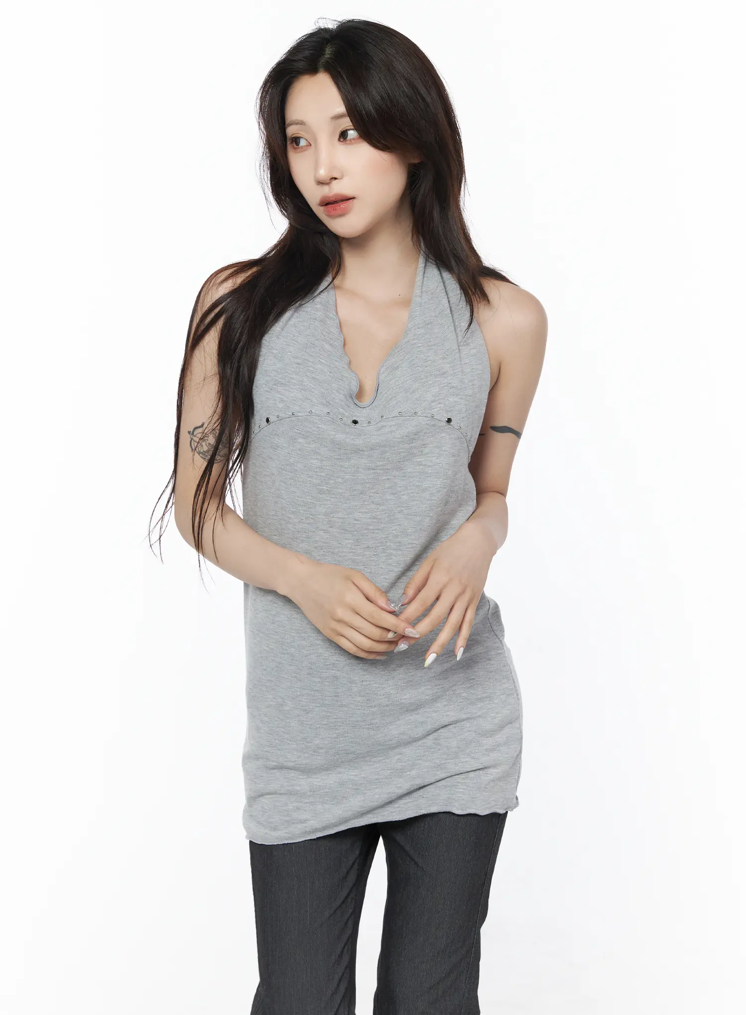 Studded Halter Mini Dress CU504 - Image 3