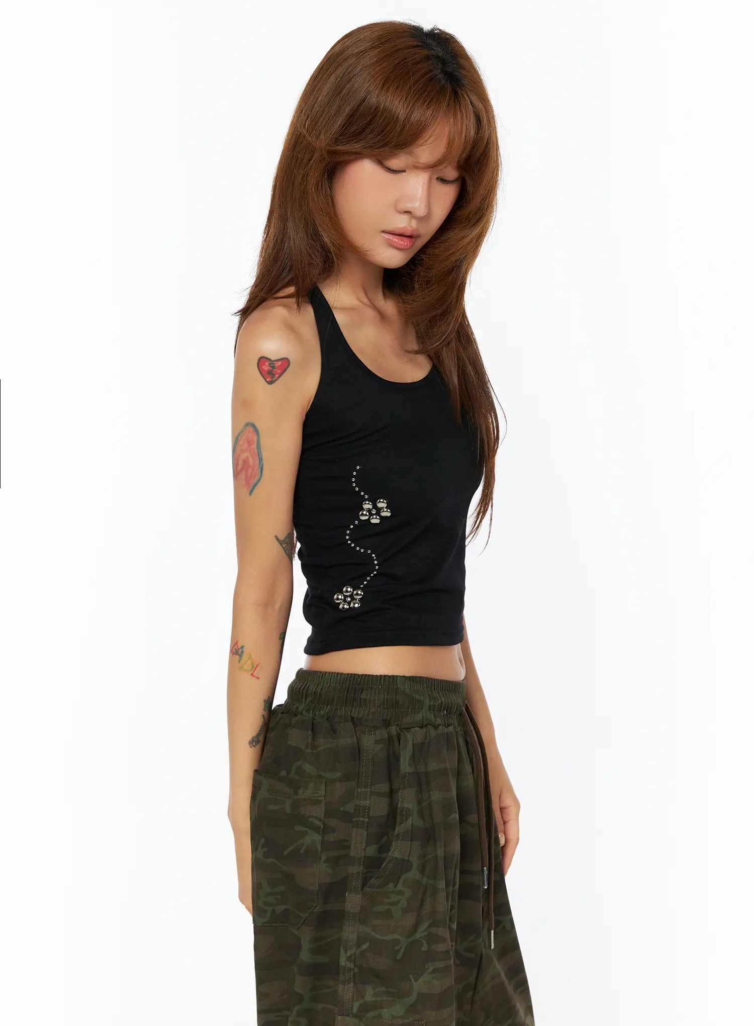 Studded Halter Sleeveless Top CU517