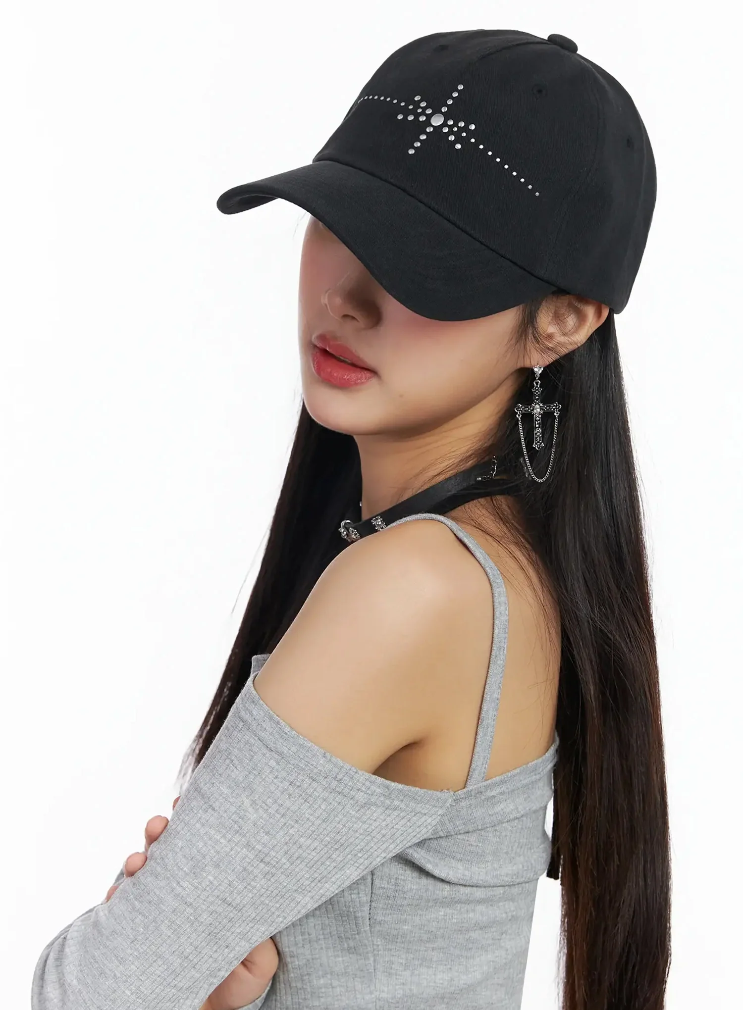 Studded Star Baseball Cap IA508 - Image 2