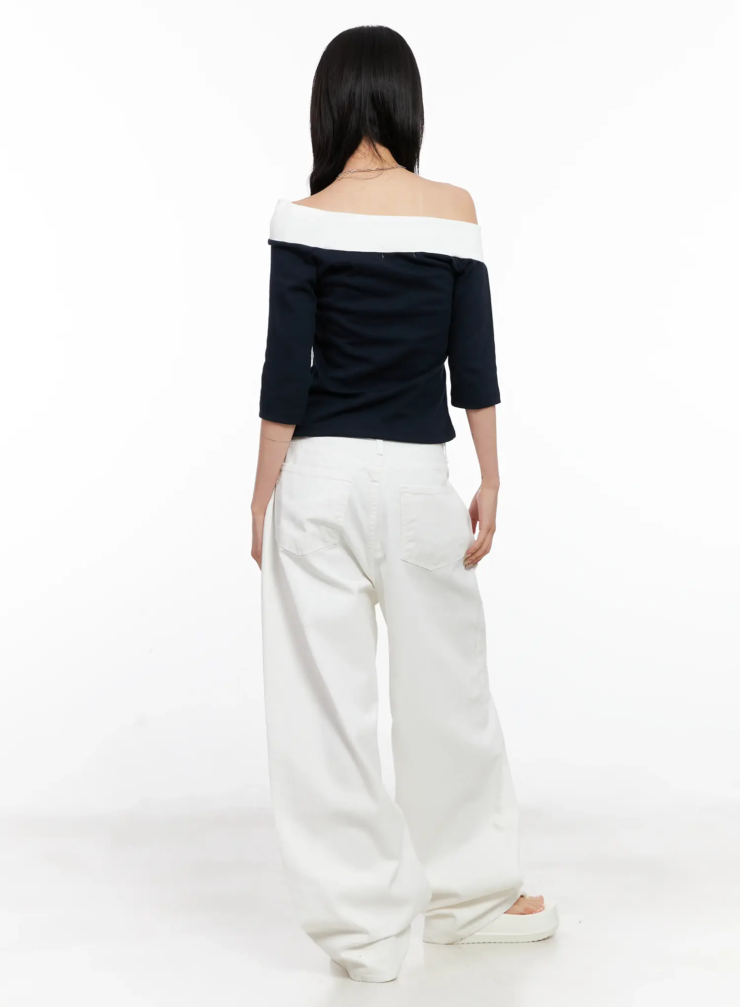 Studded Wide-Leg Cotton Pants CL525 - Image 9