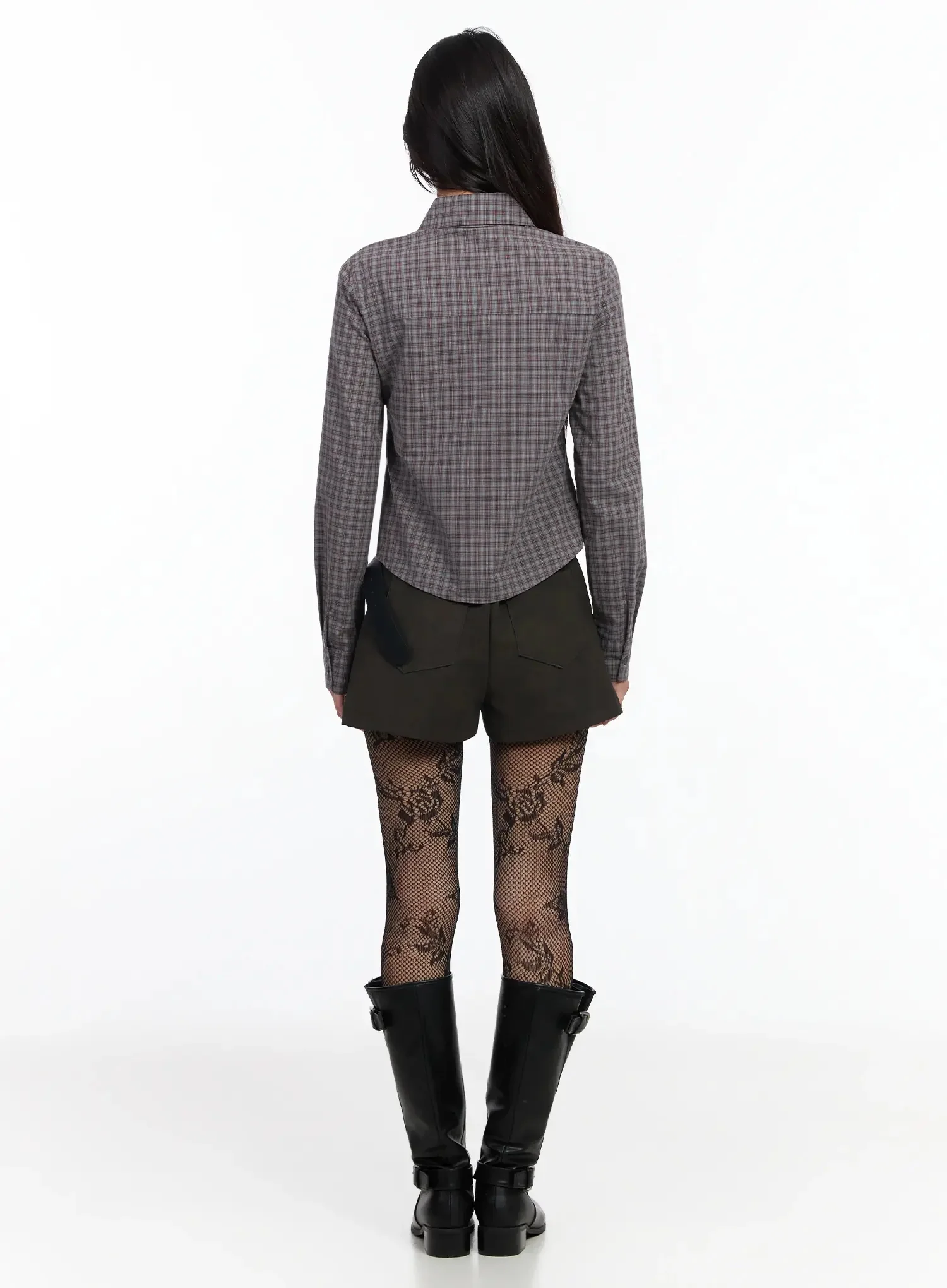 Stylish Check Ruffled Blouse IM530 - Image 13
