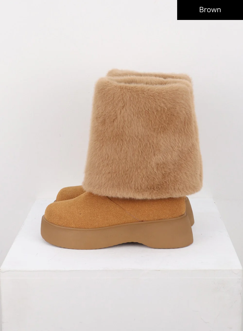 Suede Faux Fur Midi Boots CN315 - Image 6