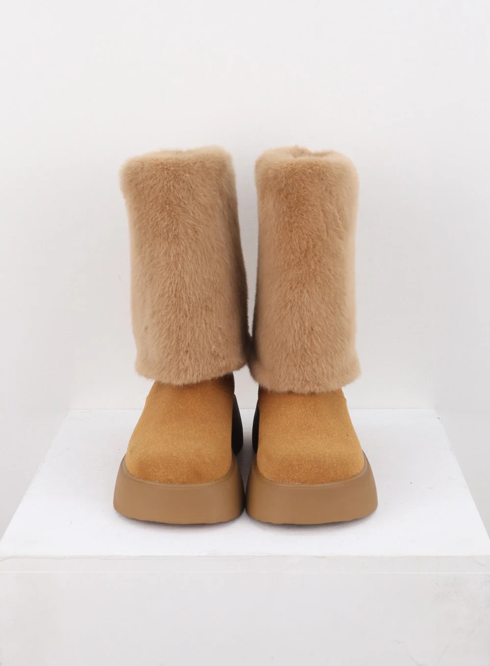 Suede Faux Fur Midi Boots CN315 - Image 7