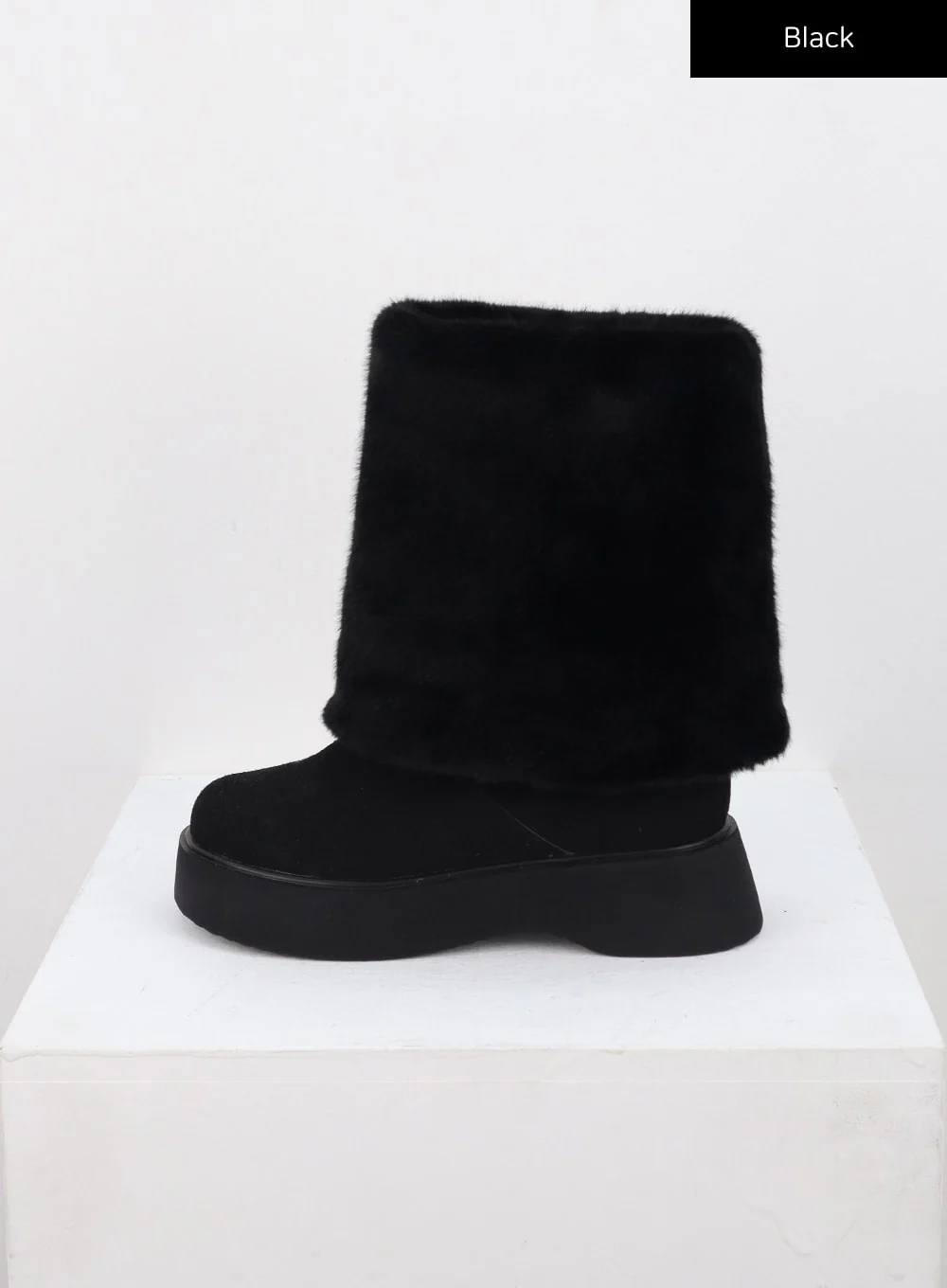 Suede Faux Fur Midi Boots CN315 - Image 9