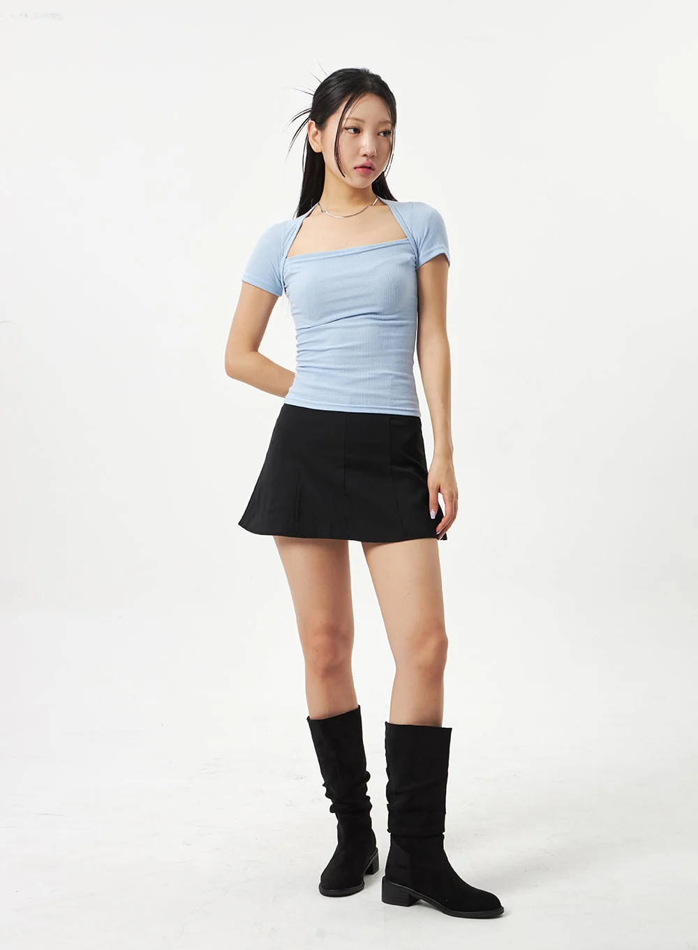 Suede Knee High Boots CA320 - Image 6