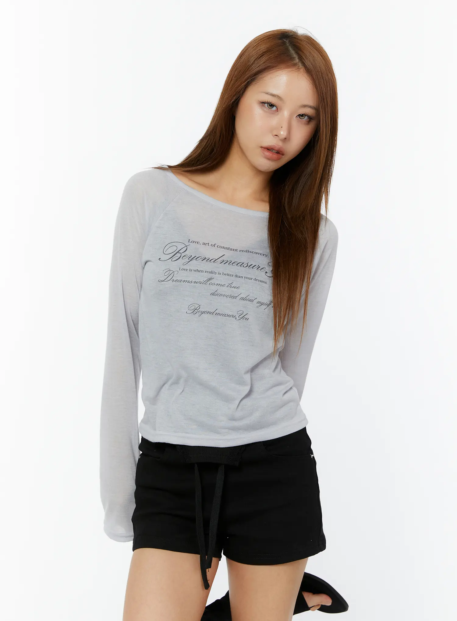 Summer Sheer Graphic Long Sleeve Tee CY521 - Image 3