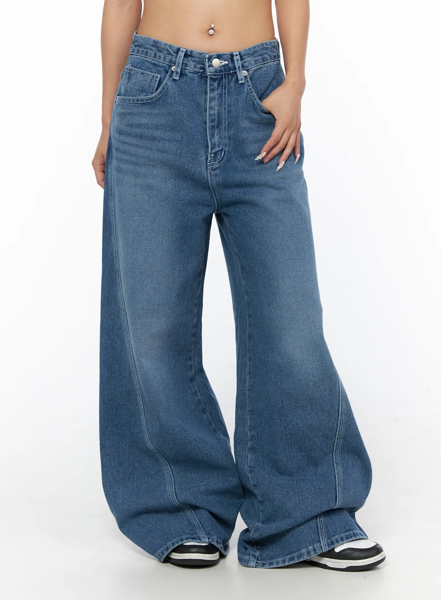 Suna Washed Wide Leg Jeans CU523 - Image 10